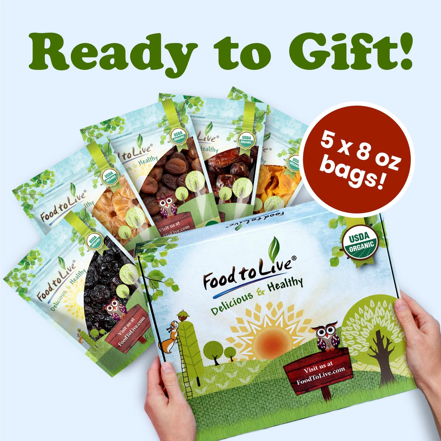 Organic Dried Fruits in a Gift Box - by Food To Live
