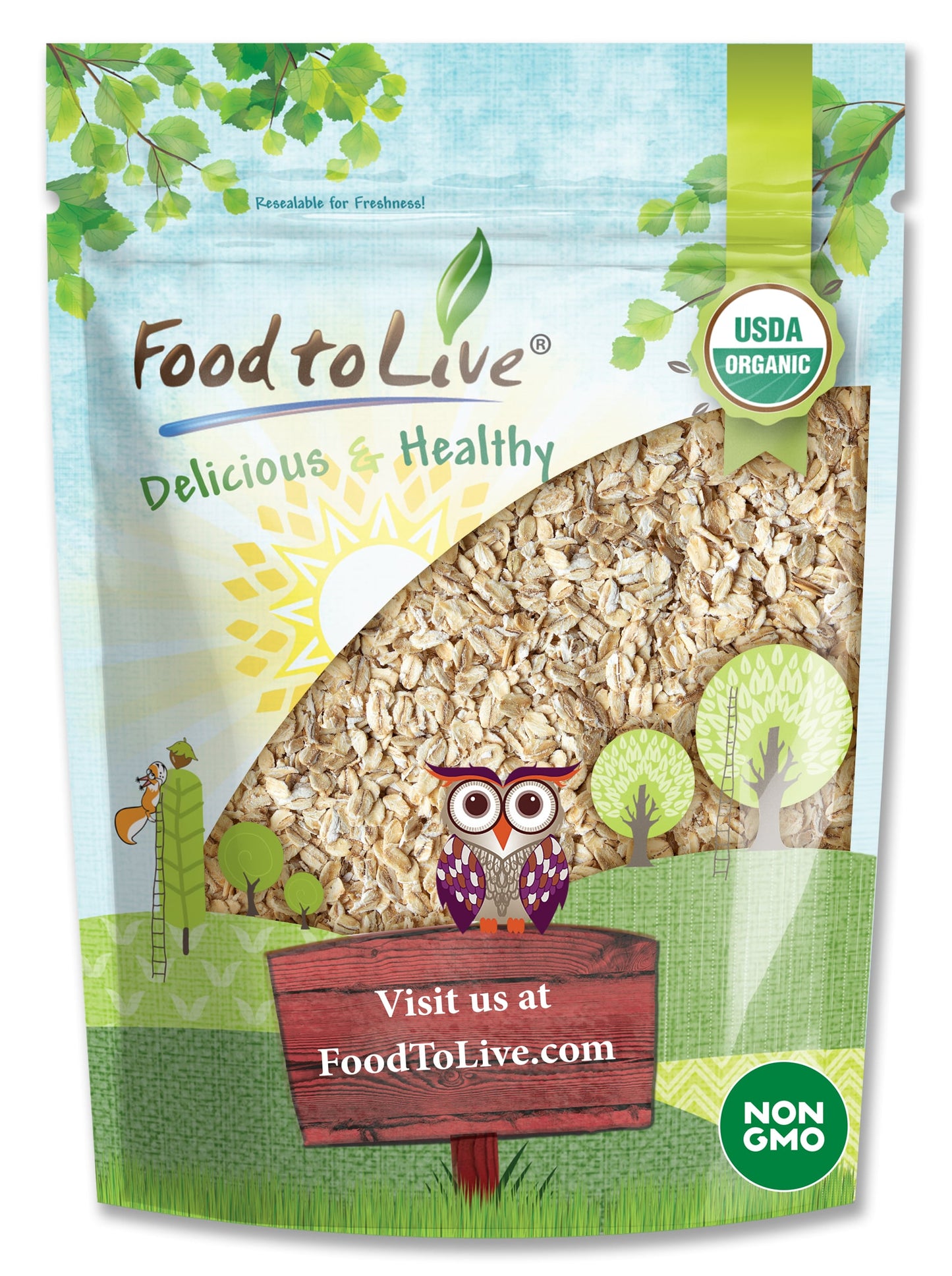 Organic Rolled Oats - by Food To Live