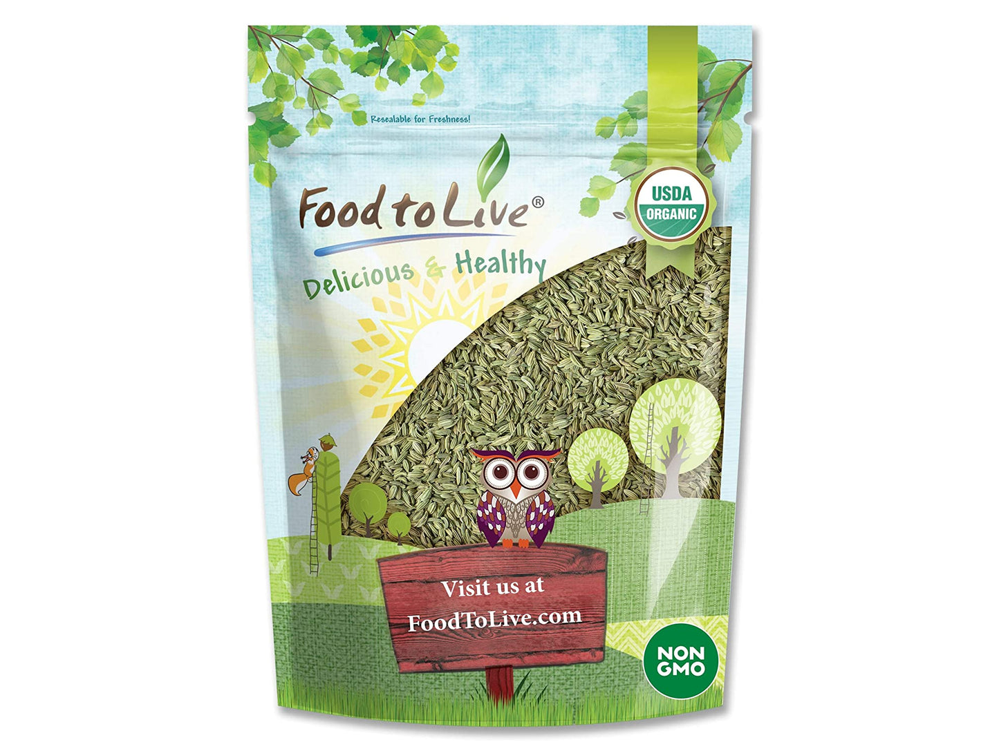 Organic Fennel Seeds - by Food To Live