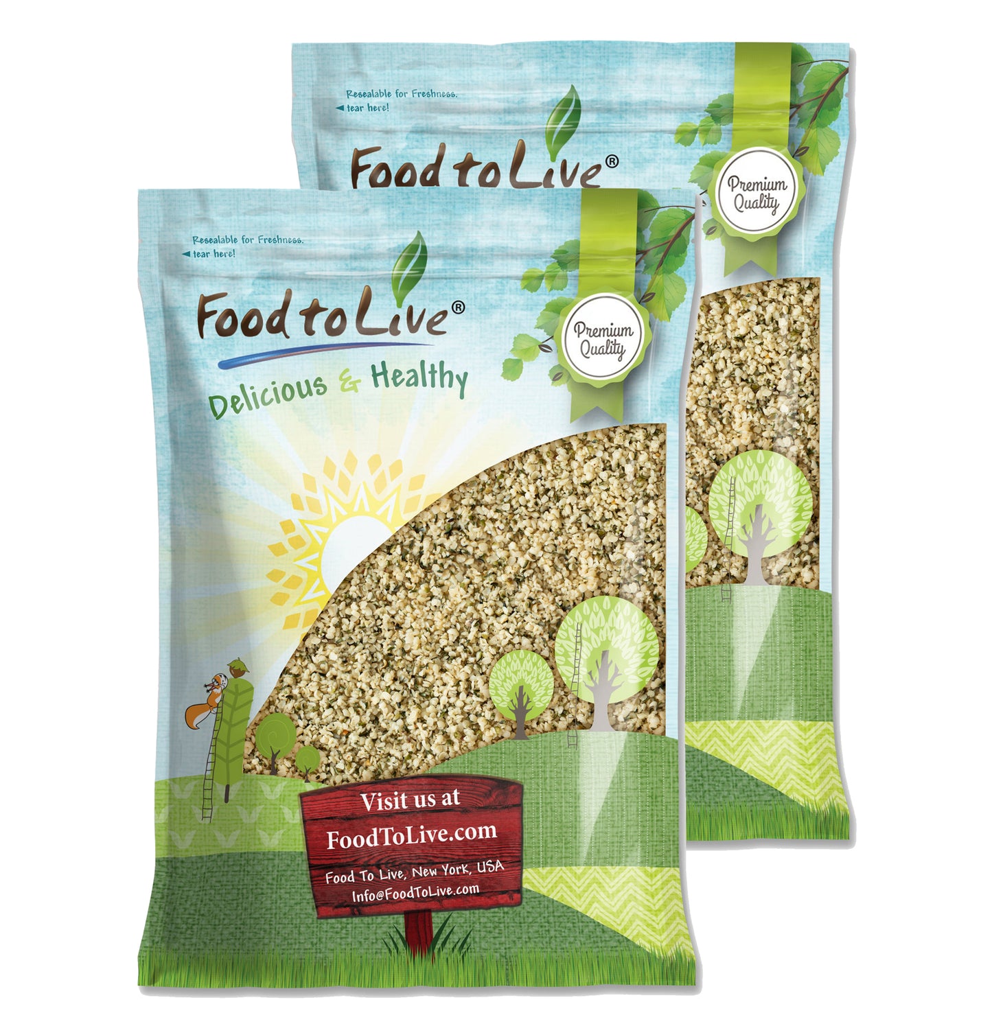 Canadian Hemp Seeds — Non-GMO Verified, Raw Hearts, Hulled, Shelled, Kosher, Vegan, Keto and Paleo Friendly, Rich in Protein, Omegas 3 & 6 - by Food to Live