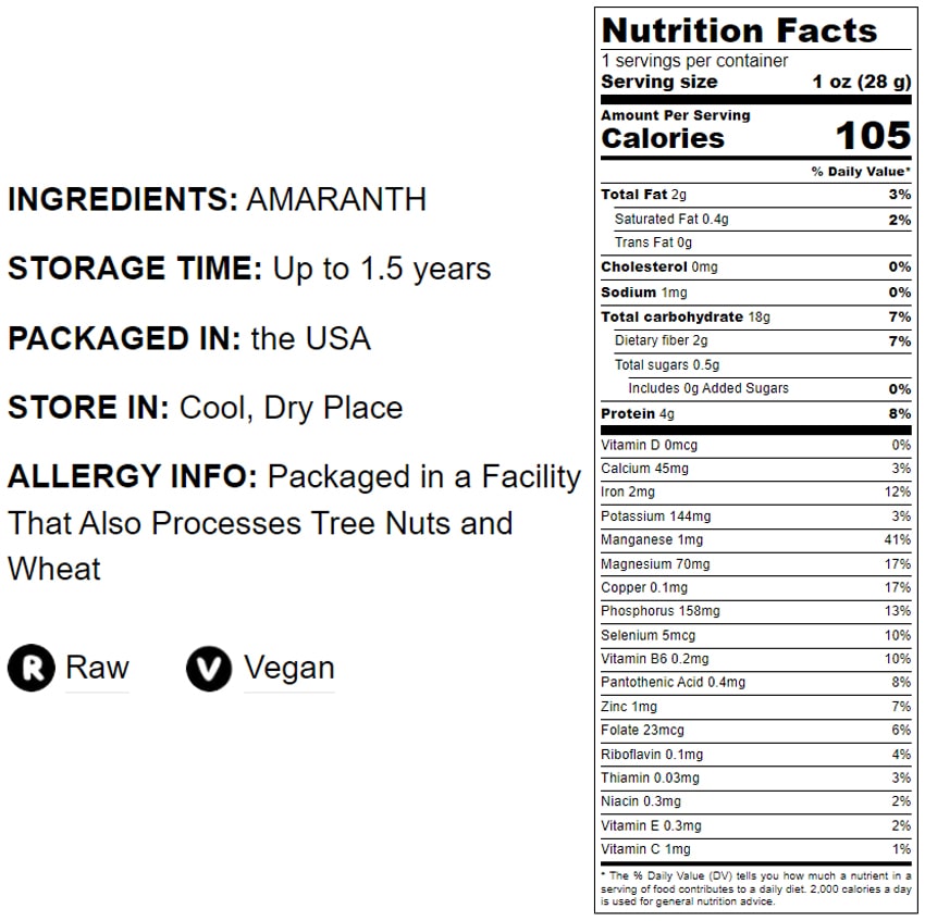 Amaranth Grain - by Food To Live