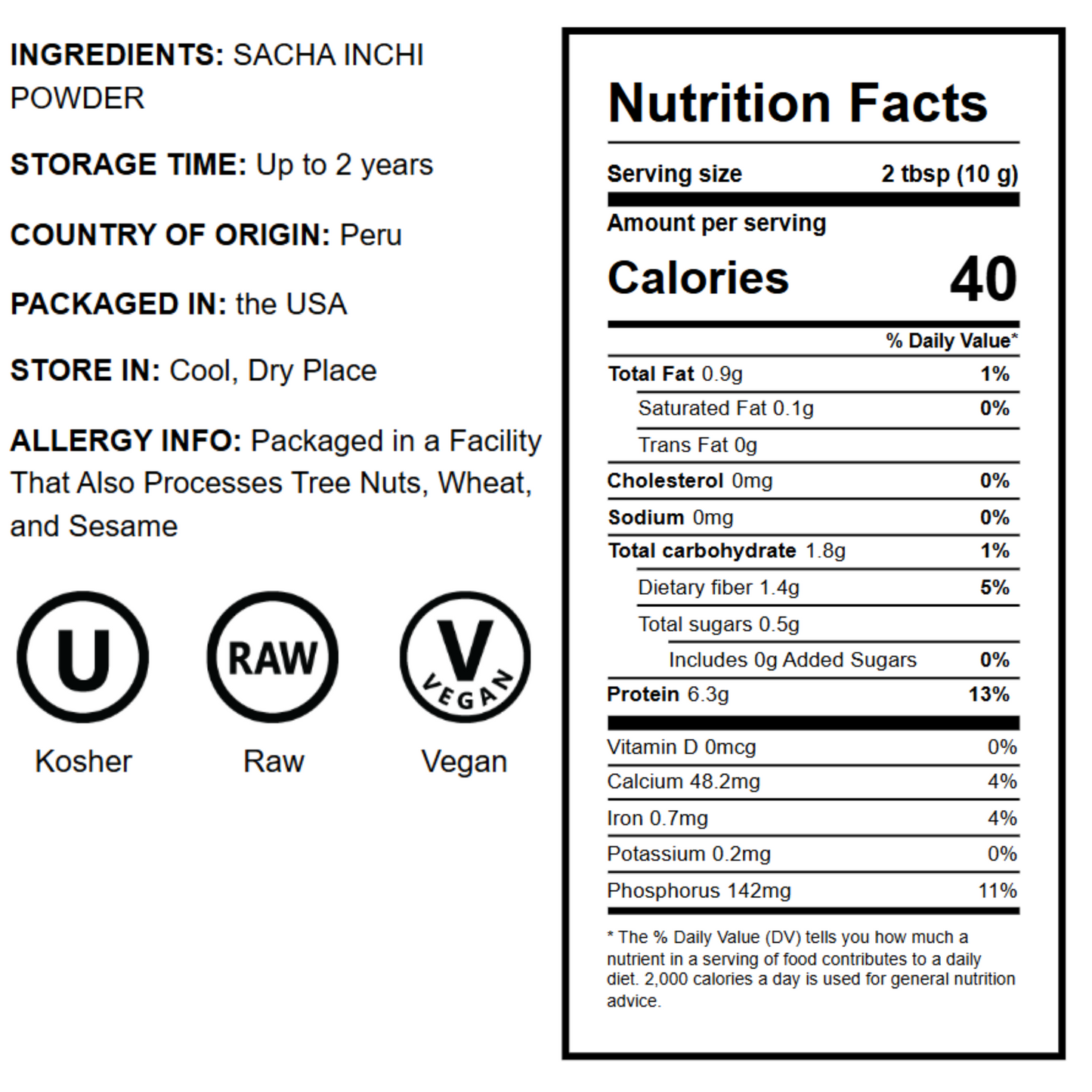 Sacha Inchi Powder - by Food To Live