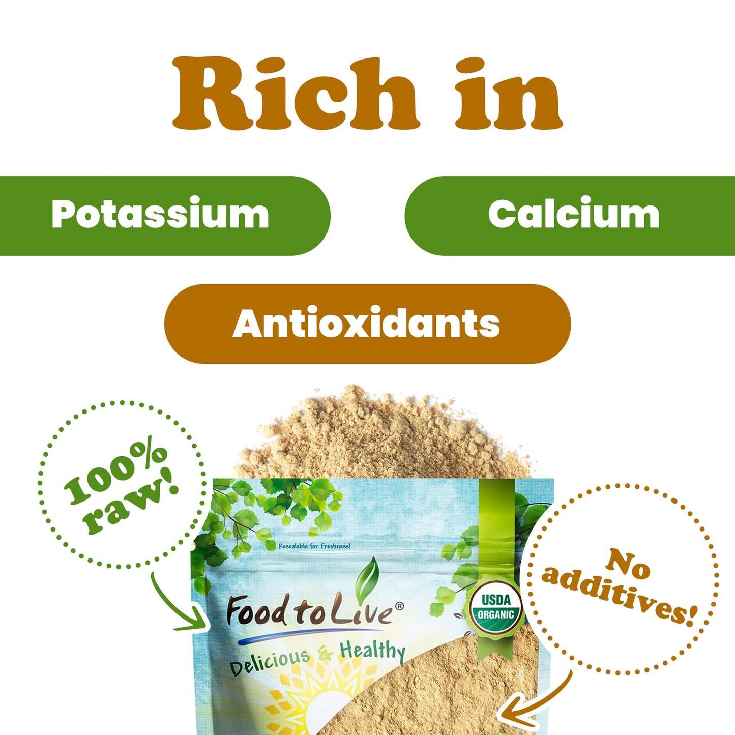 Organic Yellow Maca Powder - Non-GMO, Kosher, Raw Ground Maca Root, Vegan, Flour, Bulk - by Food to Live