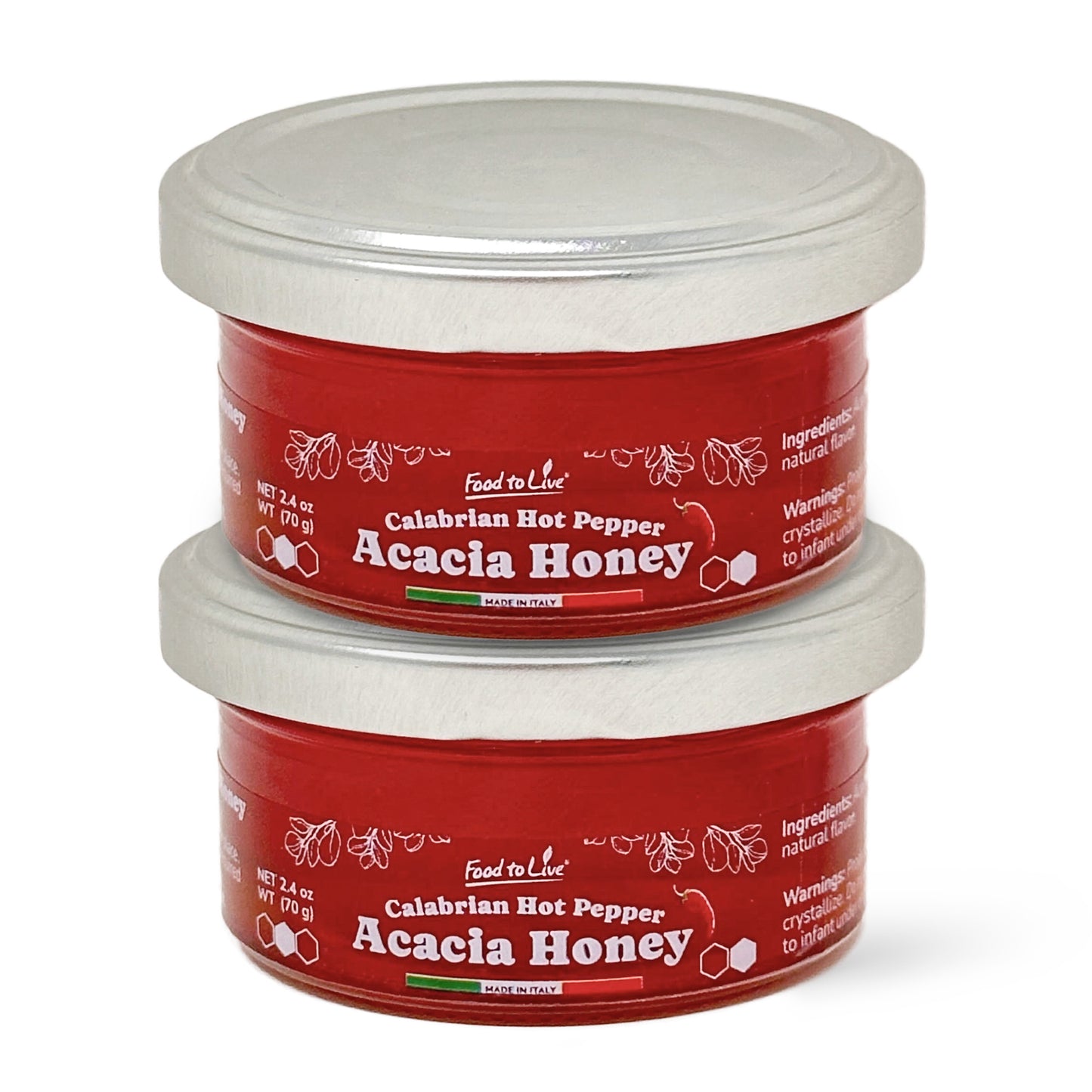 Calabrian Hot Pepper Acacia Honey 70 g - Italian Spicy Honey - by Food to Live