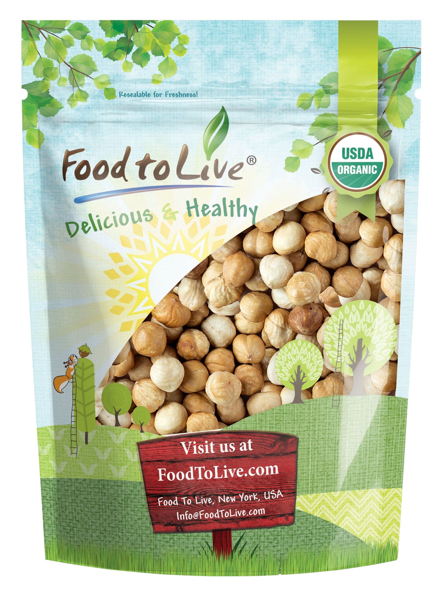 Organic Blanched Roasted Hazelnuts - by Food To Live