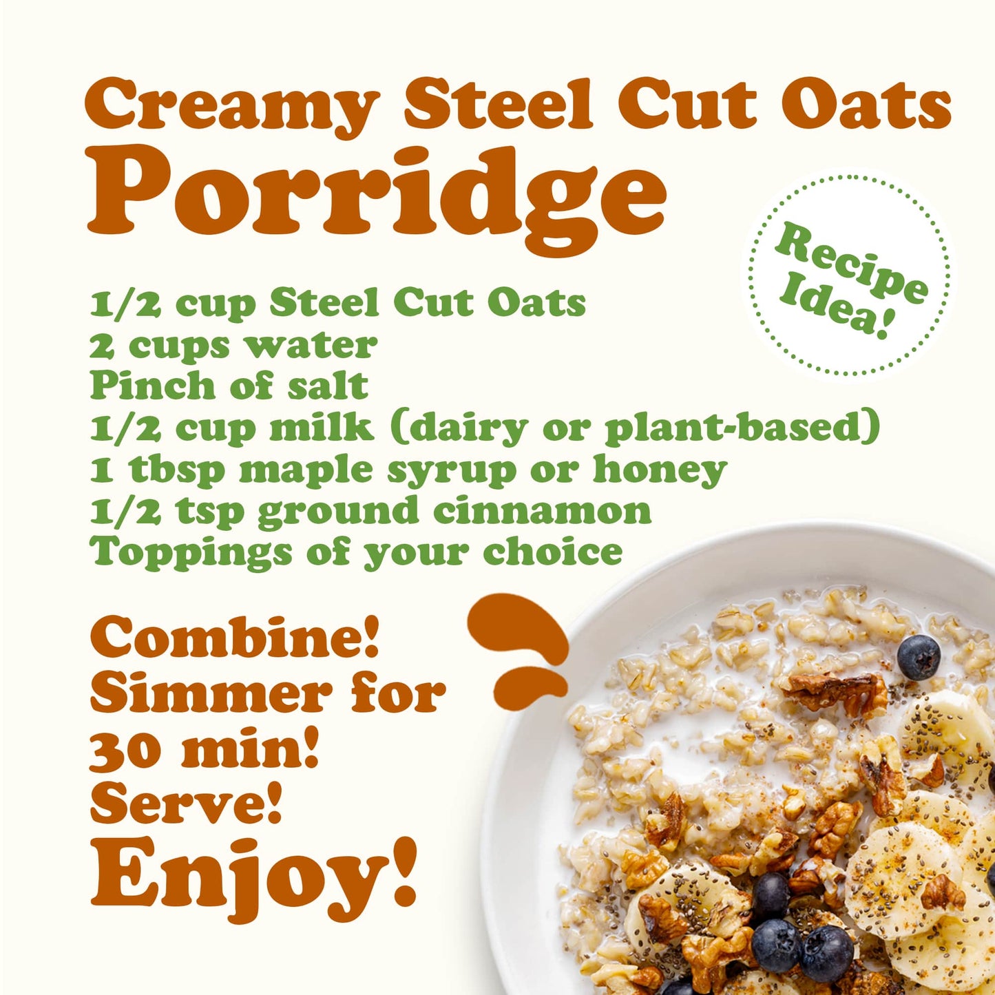 Steel Cut Oats - by Food To Live