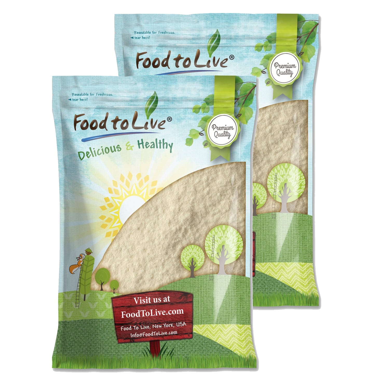 Lemon Juice Powder - Unsulfured, Made from Raw Dried Citrus Fruit, Vegan, Bulk, Great for Juices, Smoothies, Yogurts, and Instant Breakfast Drinks, No Added Sugar, No Sulphites - by Food to Live
