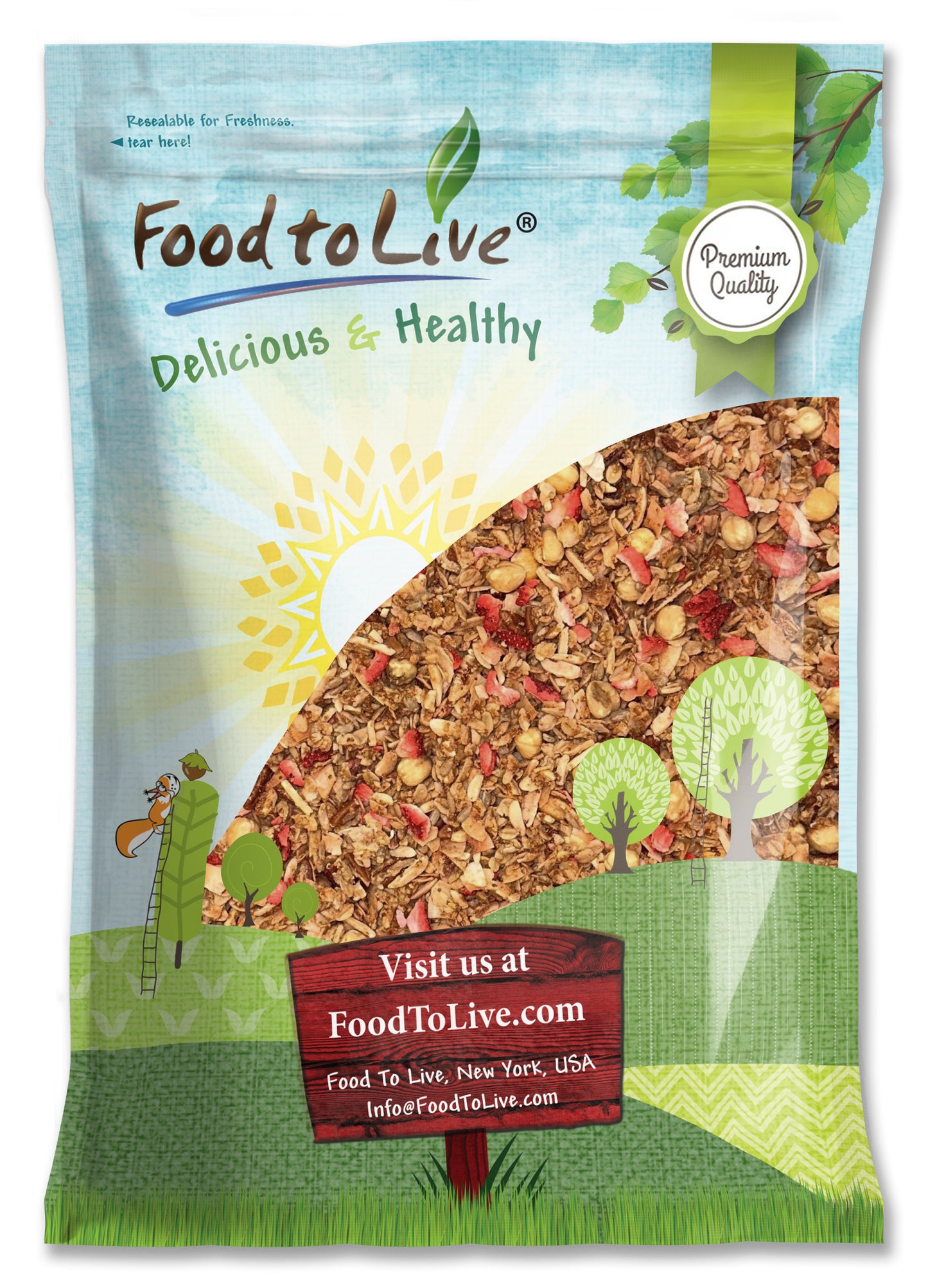 Organic Golden Crunchy Granola with Strawberries - by Food to Live