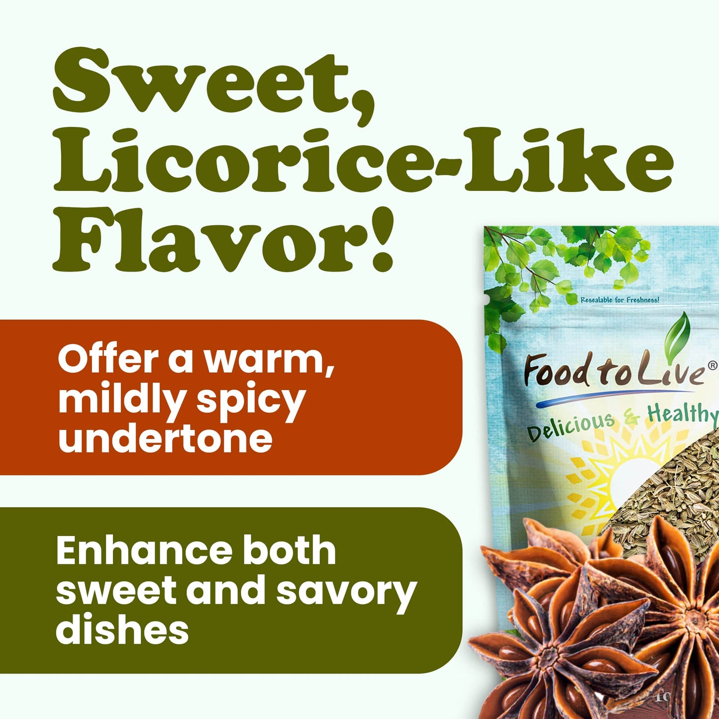 Organic Anise Seeds - by Food To Live
