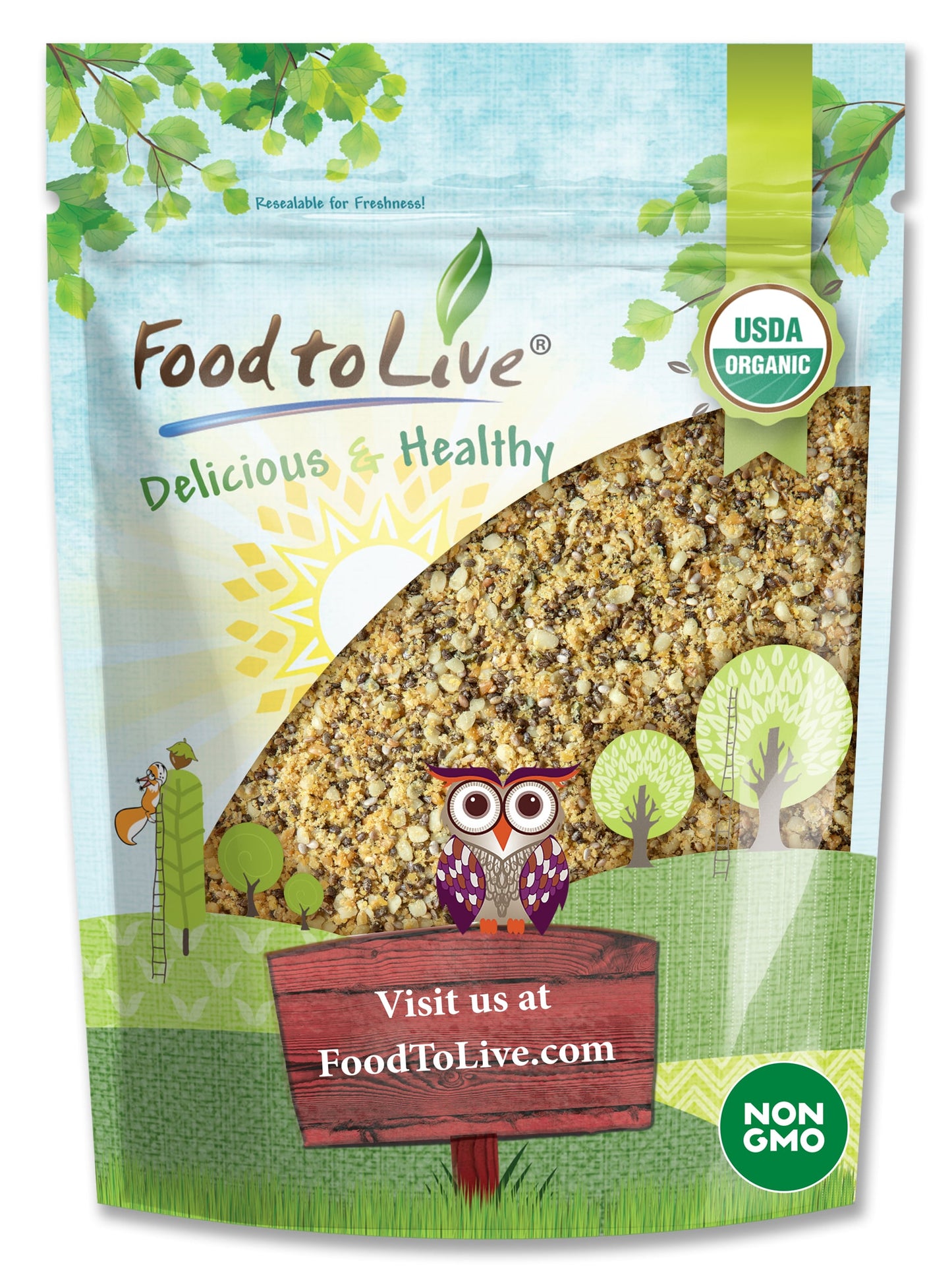 Organic FiberFull Flax, Hemp and Chia Seeds Blend - by Food To Live