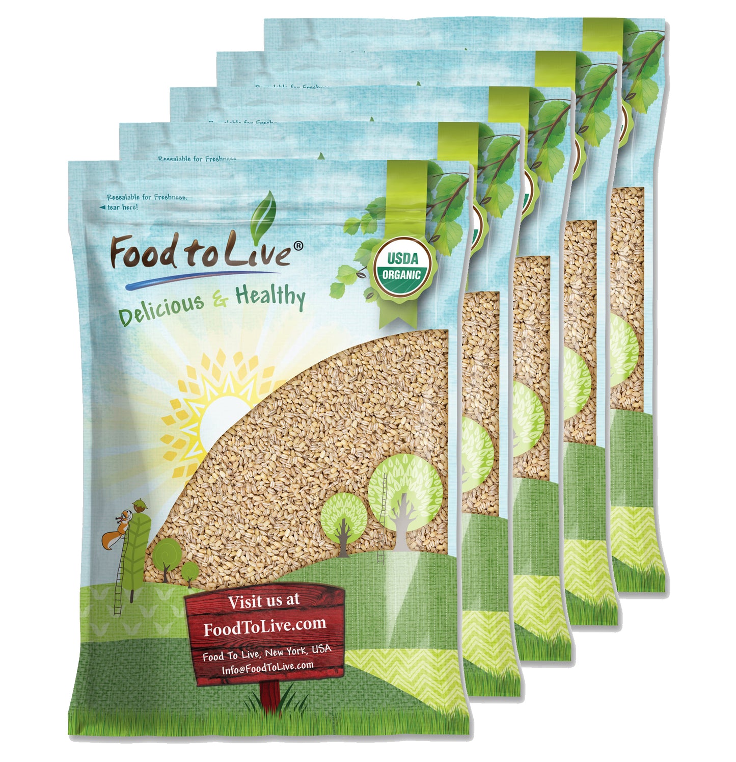 Organic Pearl Barley - by Food To Live