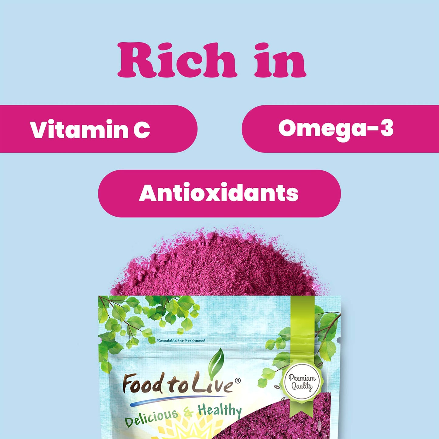 Dragon Fruit SD Juice Powder – Freeze-Dried Pitaya, Vegan Superfood, Dehydrated Dragonfruit is Rich in Vitamins, Minerals. Great for Drinks and Juices. Non-Irradiated Raw Pink Pitahaya in Bulk