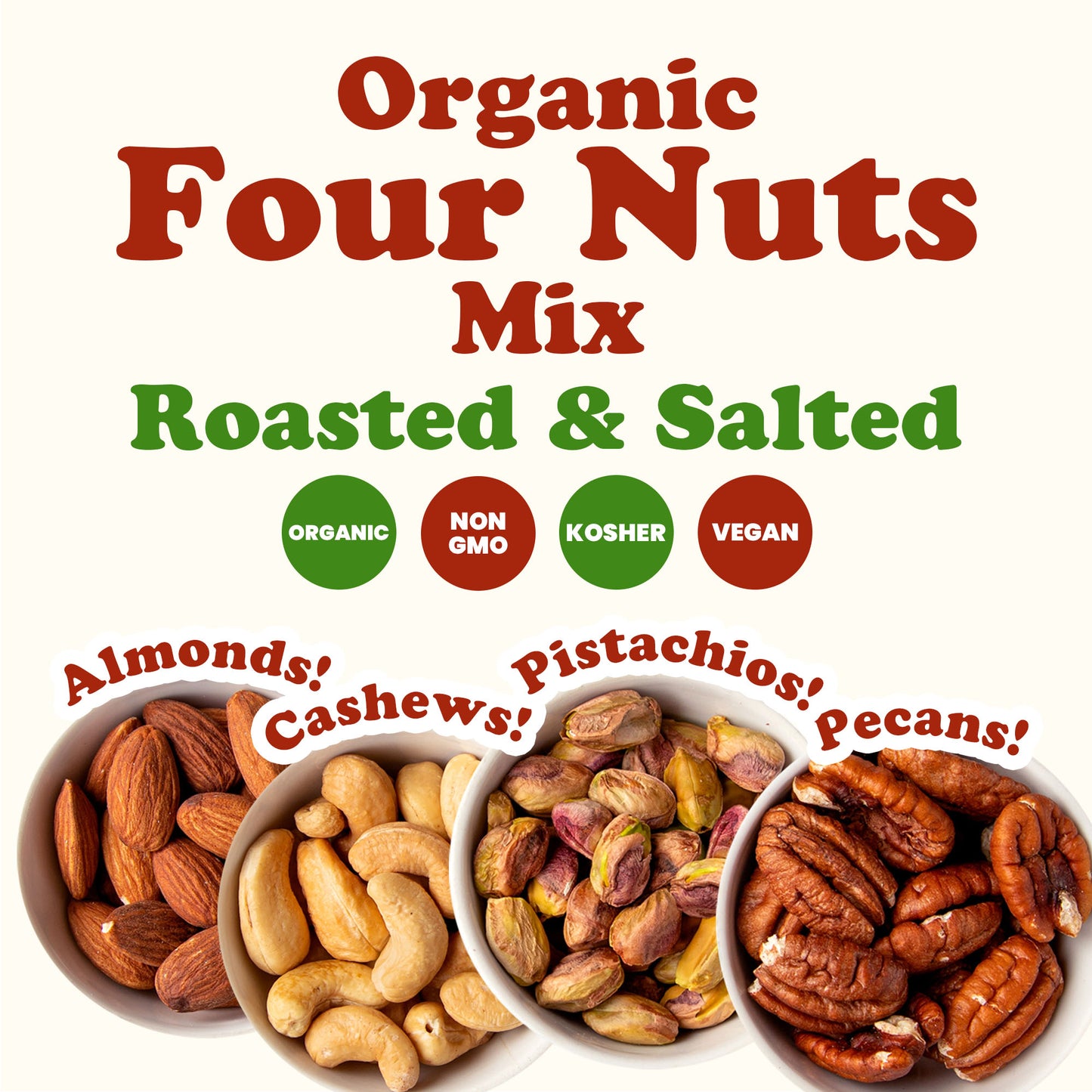 Organic Four Nuts Mix - by Food to Live