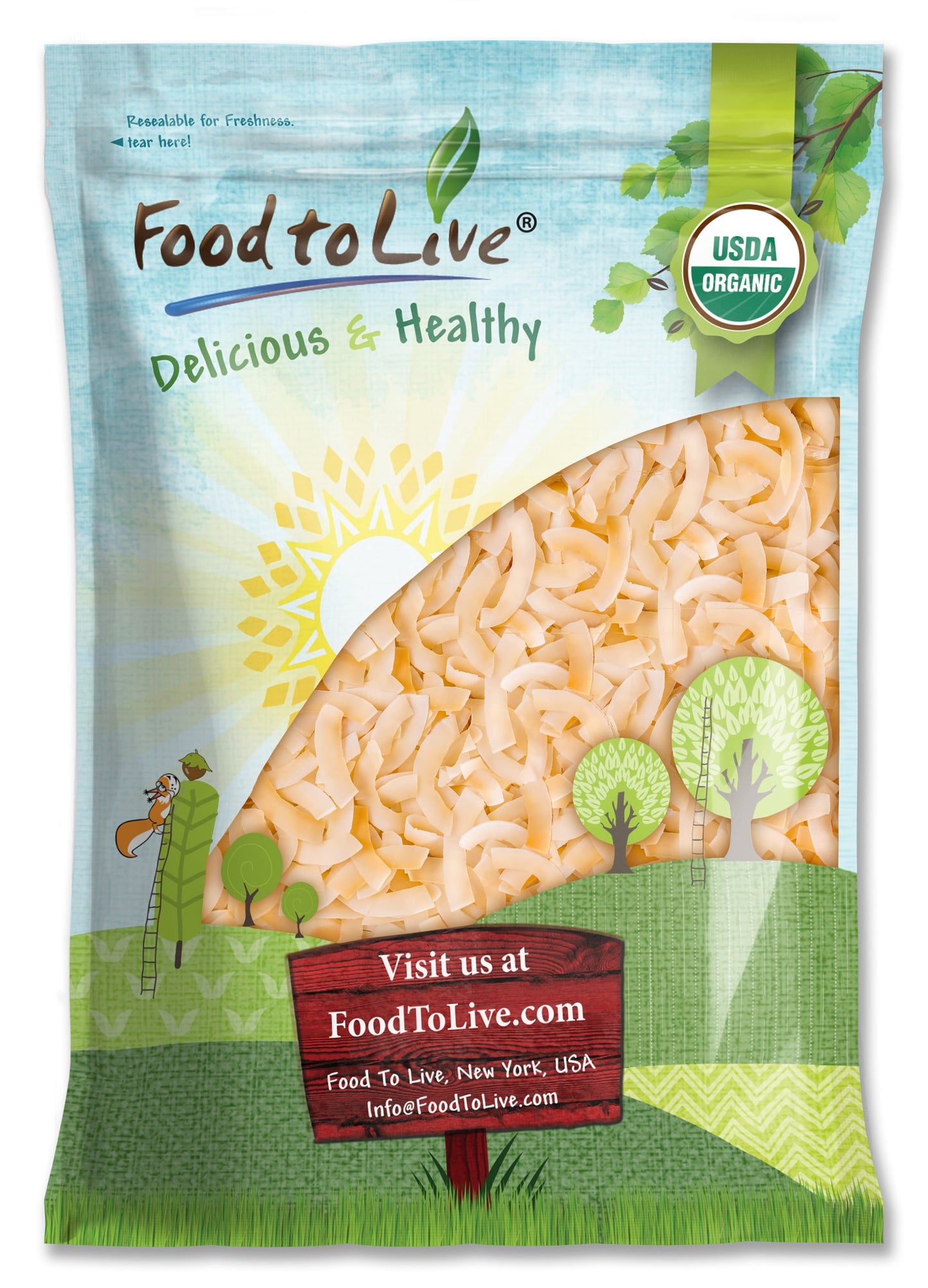 Organic Toasted Coconut Chips - by Food To Live
