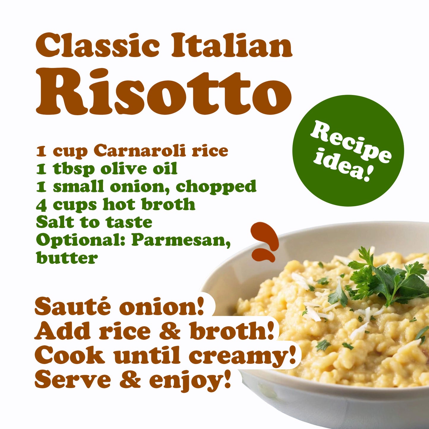 Organic Carnaroli Rice – by Food to Live