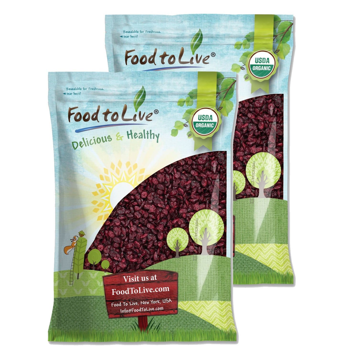 Organic Dried Cranberries - by Food To Live