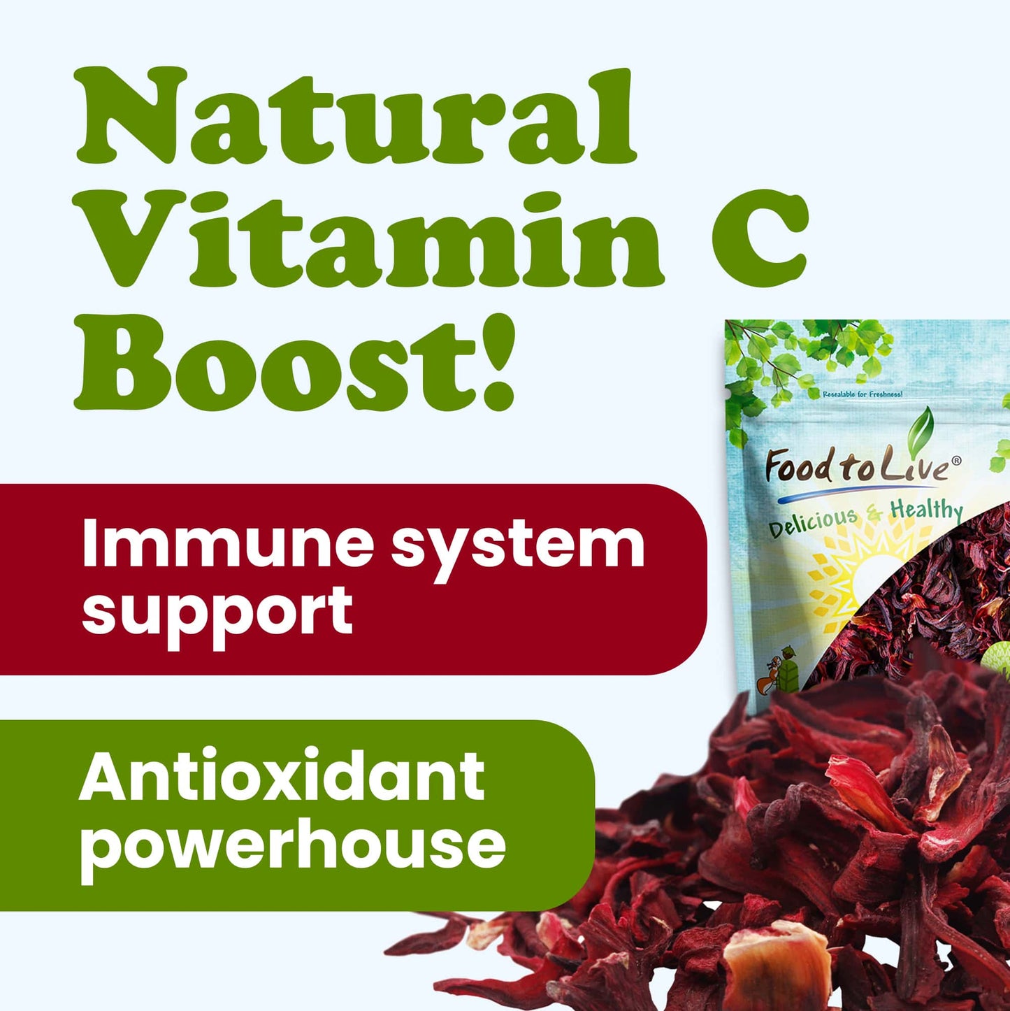 Organic Hibiscus Flowers - by Food To Live