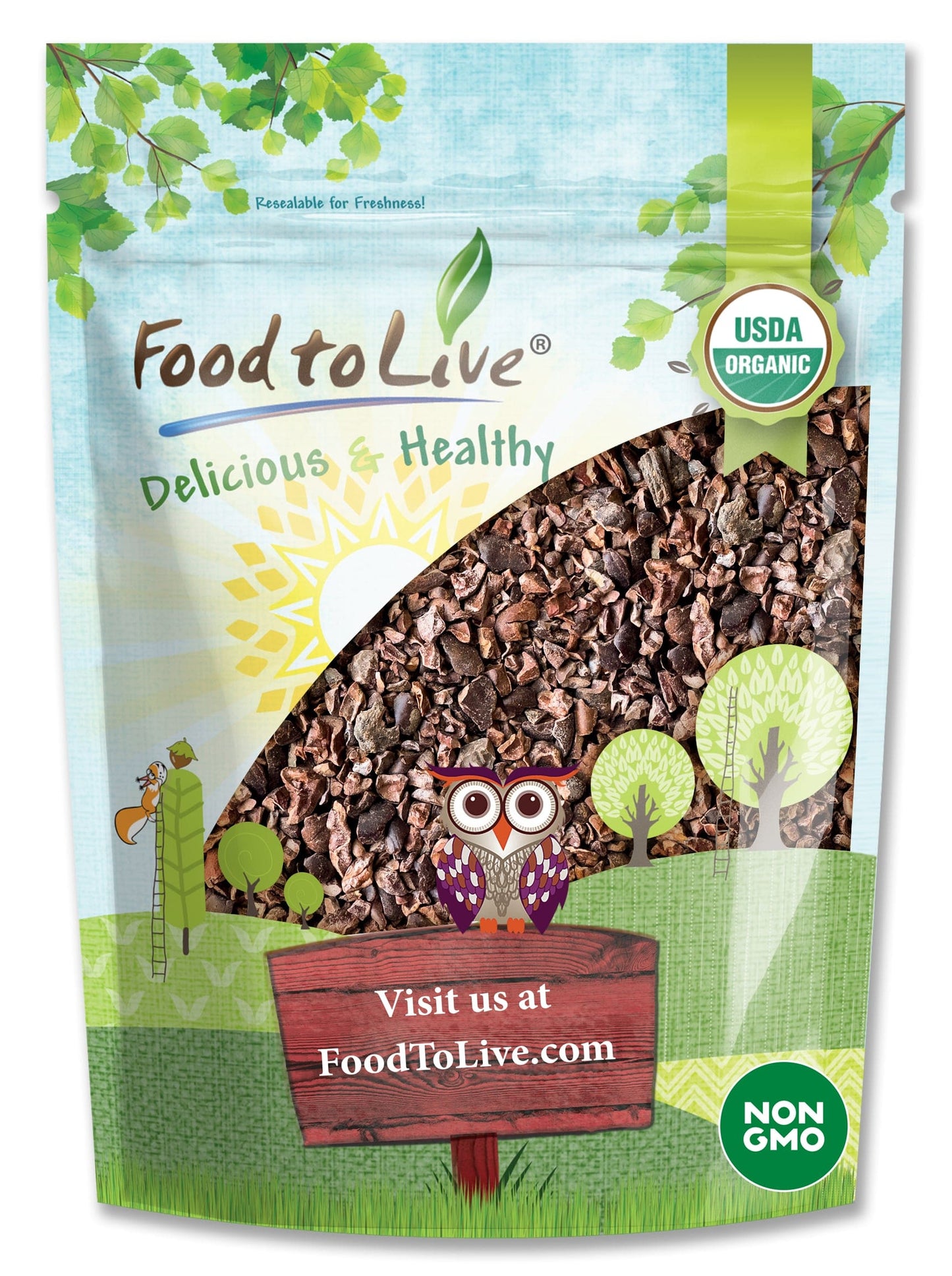 Organic Sweet Cacao Nibs - by Food To Live