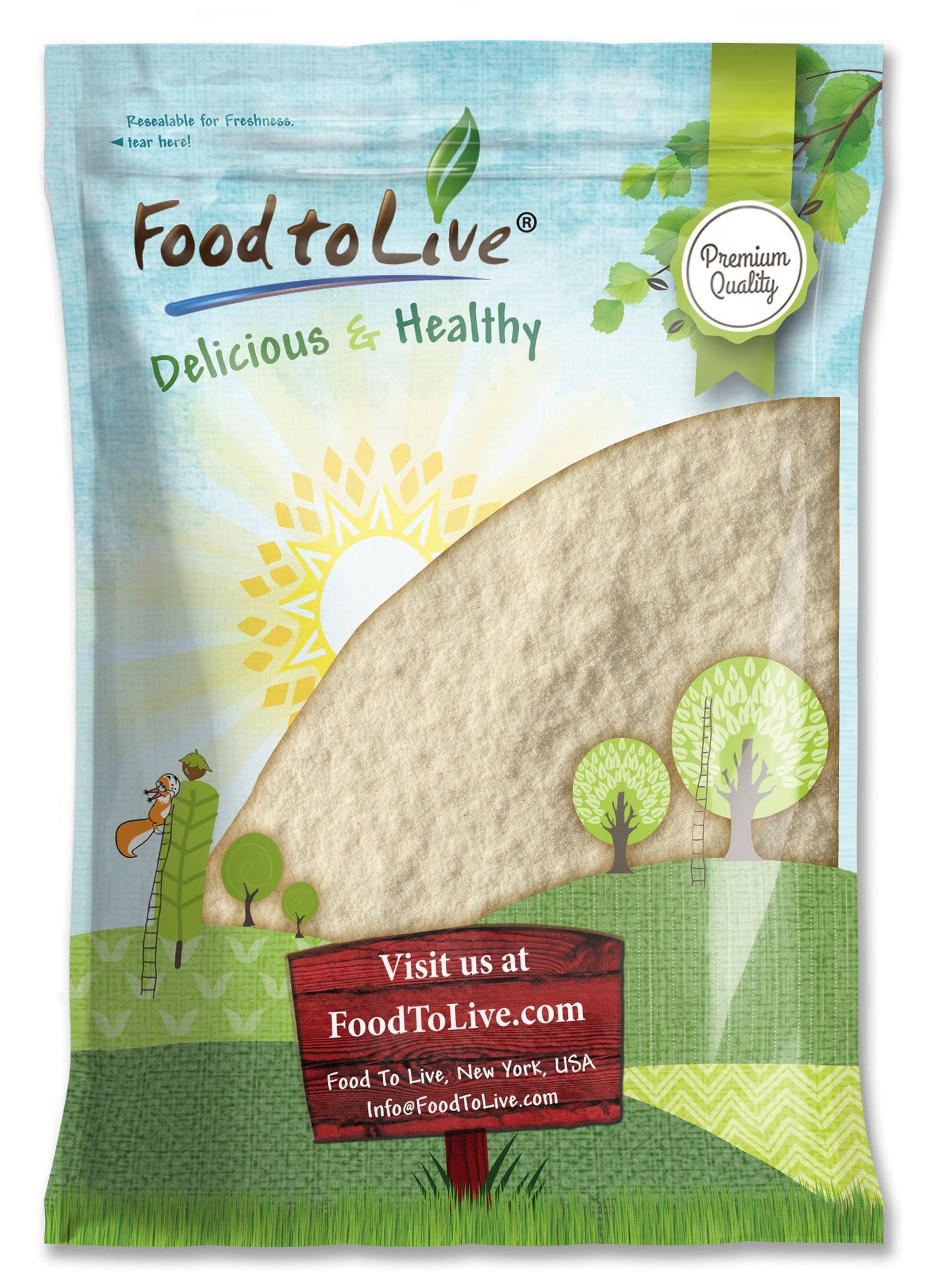 Lemon Juice Powder - Unsulfured, Made from Raw Dried Citrus Fruit, Vegan, Bulk, Great for Juices, Smoothies, Yogurts, and Instant Breakfast Drinks, No Added Sugar, No Sulphites - by Food to Live
