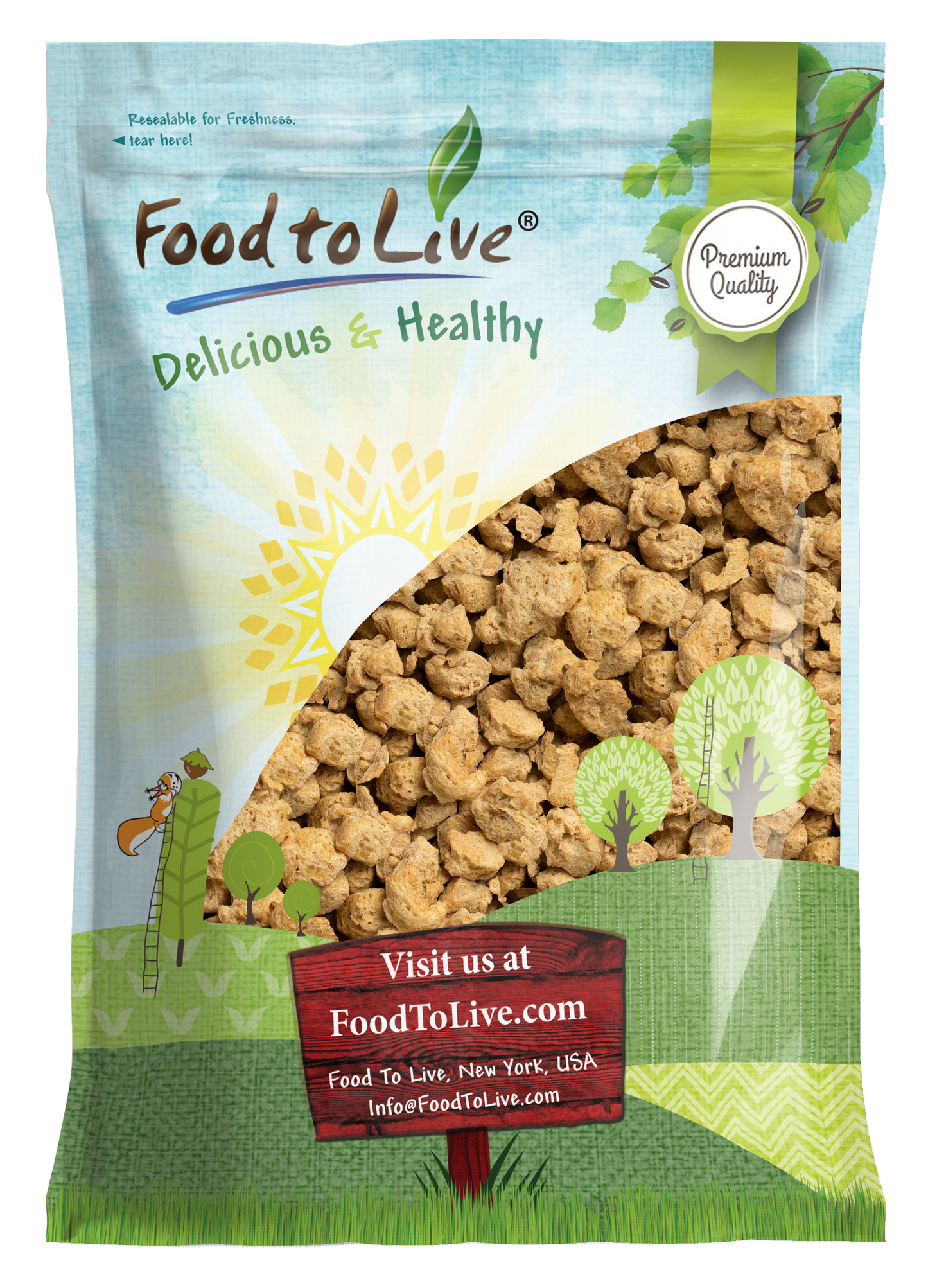 Organic Soy Chunks – Non-GMO. Vegan, Kosher, Bulk – by Food to Live