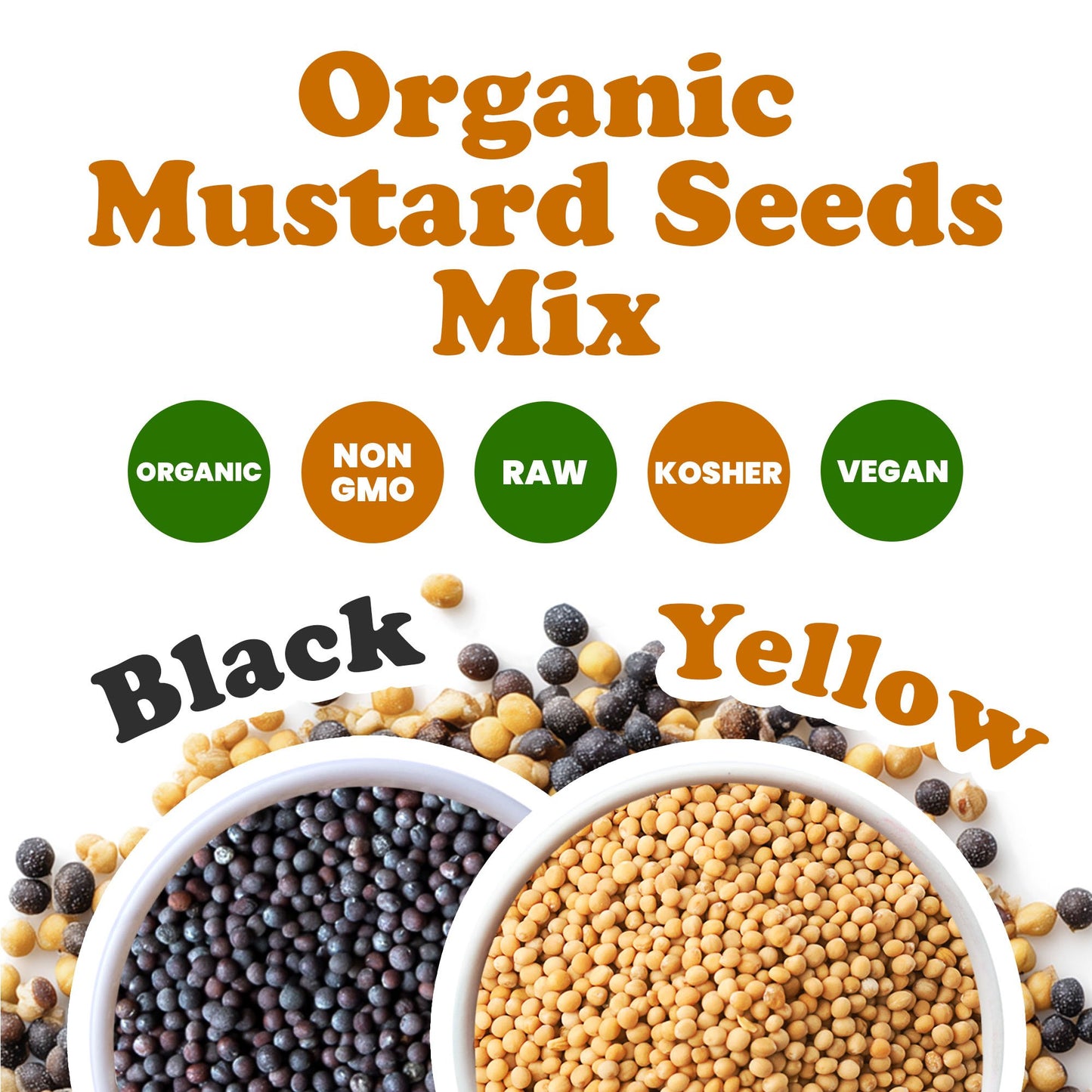 Organic Black and Yellow Mustard Seeds Mix - by Food to Live