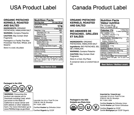 Organic Dry Roasted Pistachio with Himalayan Salt - by Food to Live