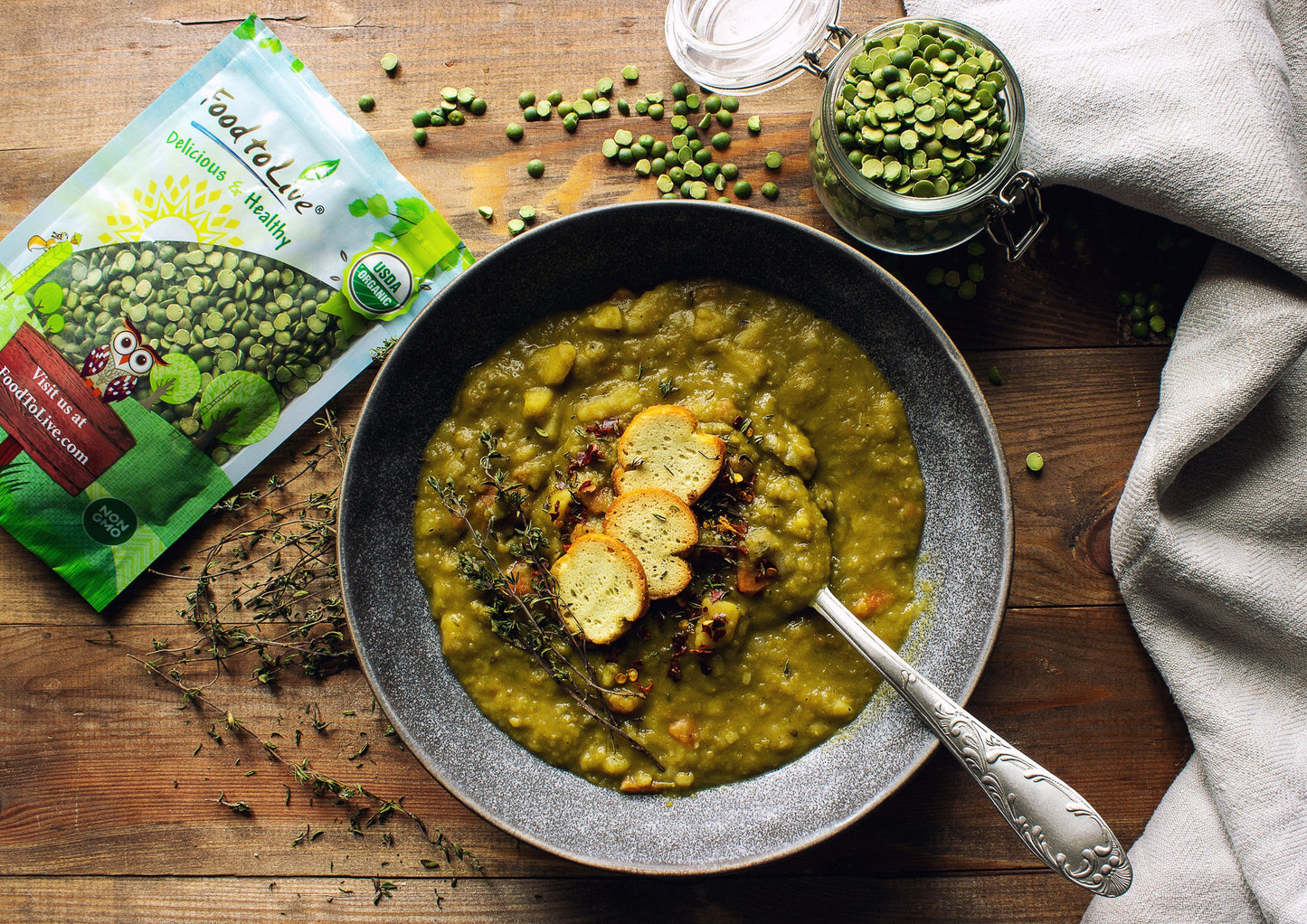 Organic Green Split Peas - by Food To Live