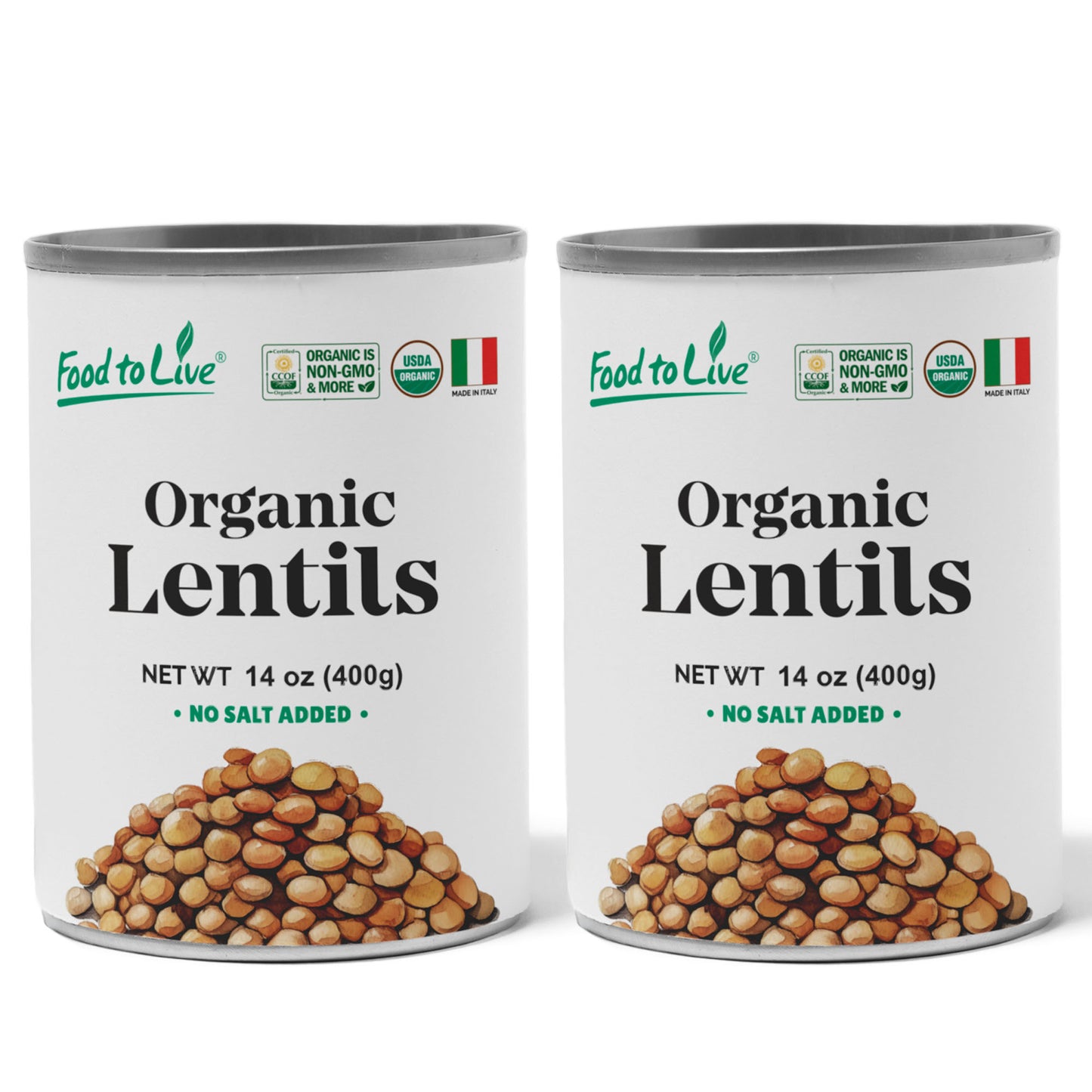 Organic Canned Lentils – Unsalted, Non-GMO, Vegan – by Food to Live