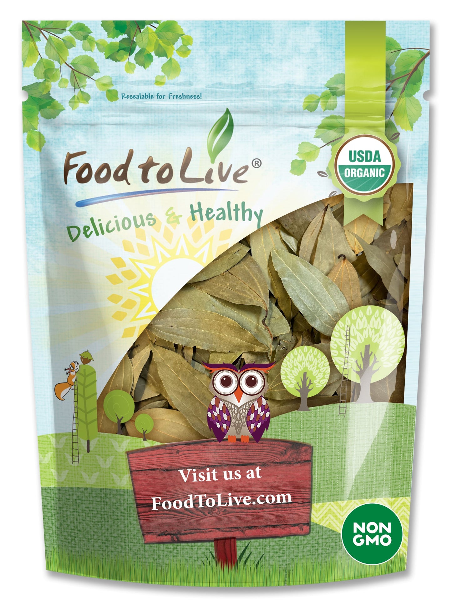 Organic Whole Indian Bay Leaves - by Food To Live