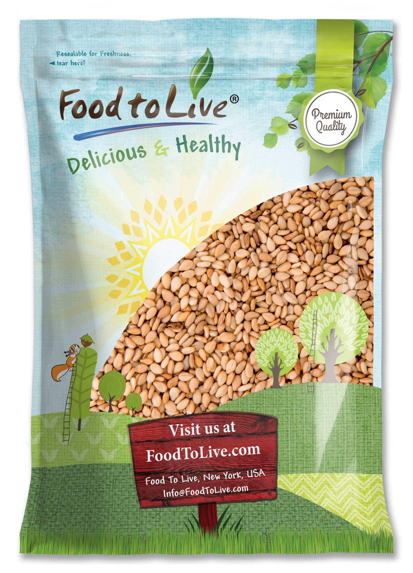 Toasted Hulled Sesame Seeds - by Food To Live