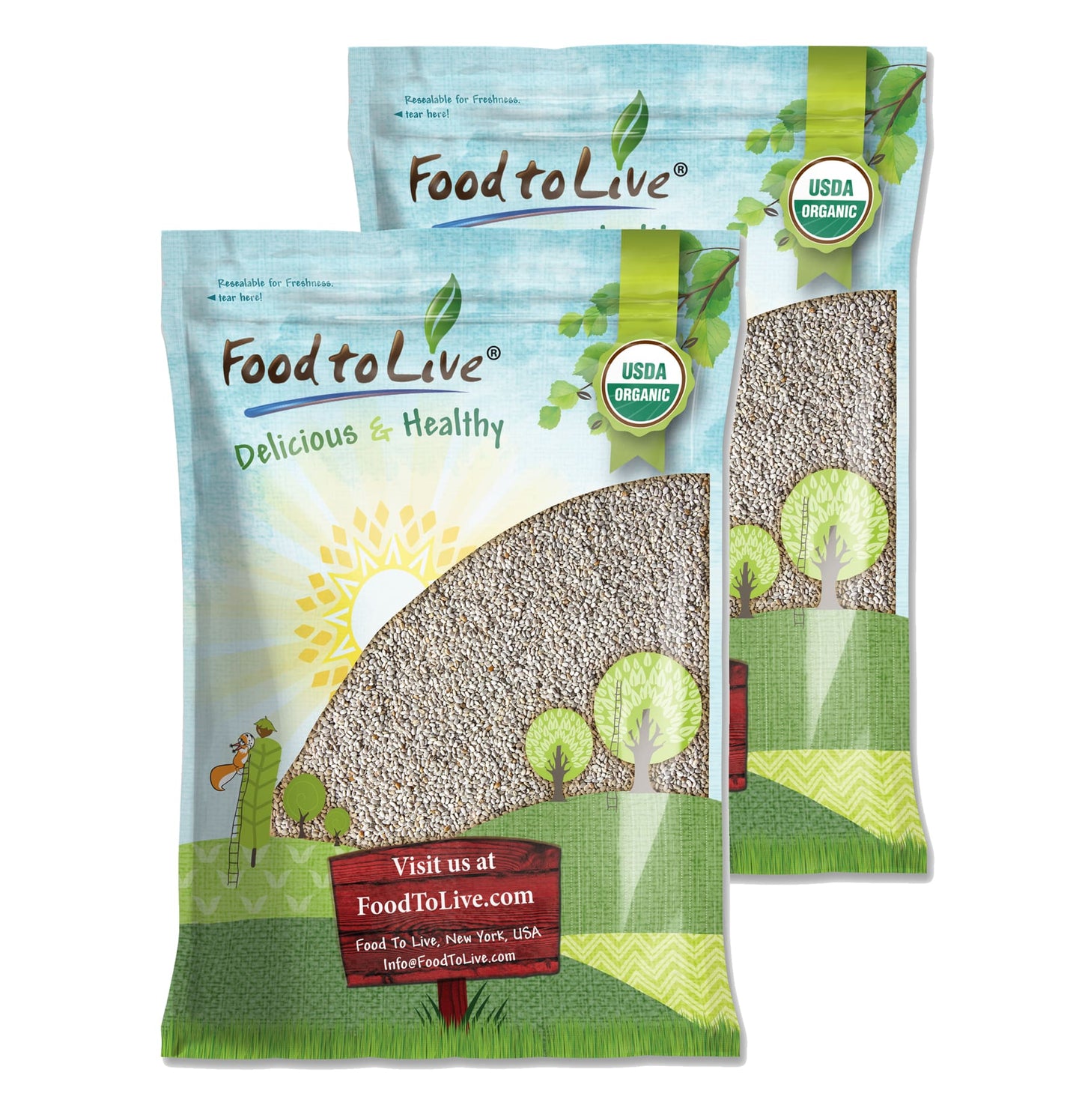 Organic White Chia Seeds - by Food To Live