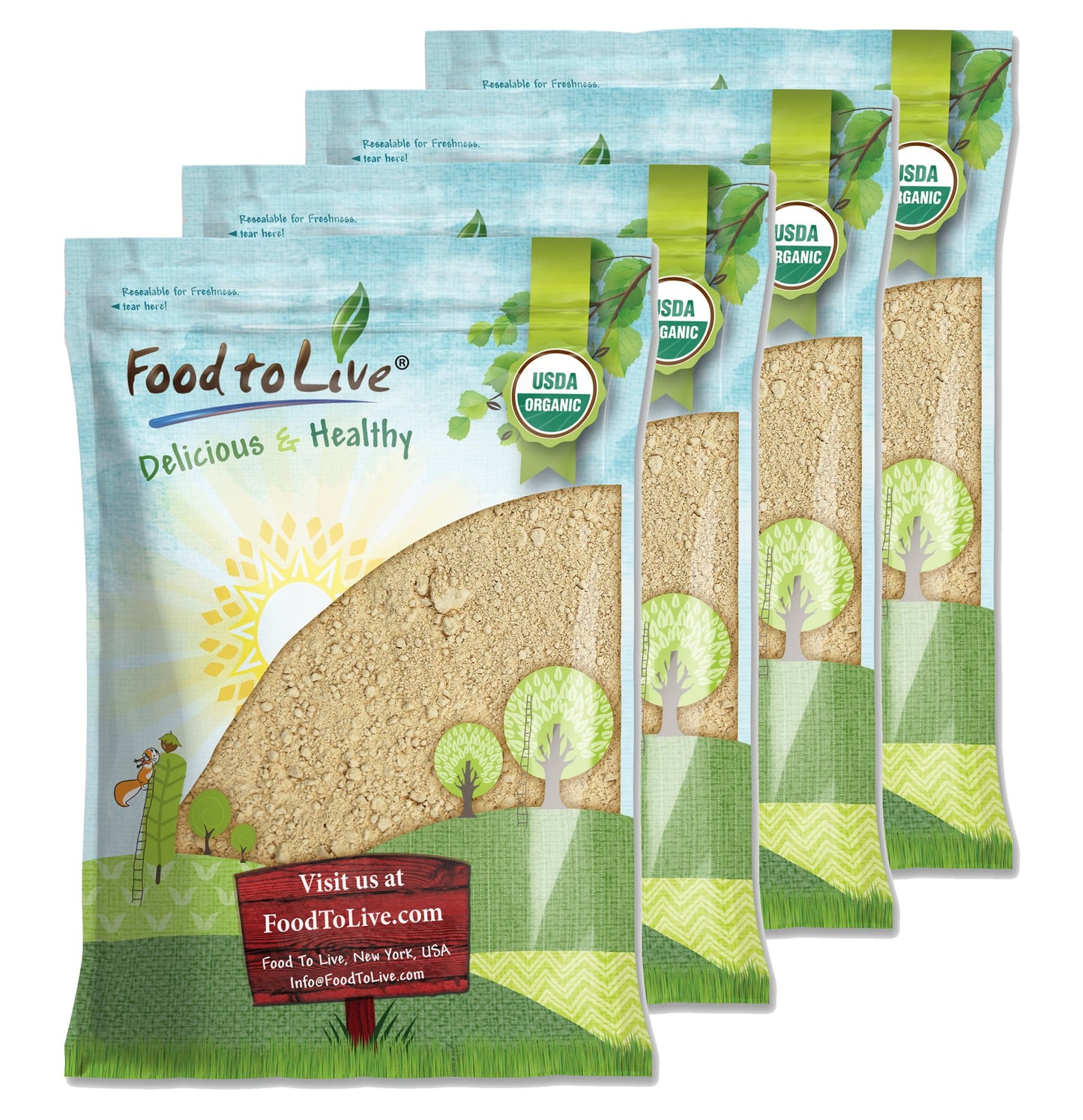 Organic Black Maca Powder - Raw Ground Maca Root, Non-GMO, Kosher, Fine Flour, Bulk - by Food to Live