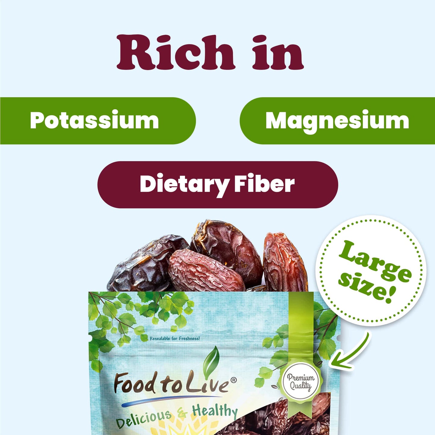 Imported Medjool Dates - by Food To Live