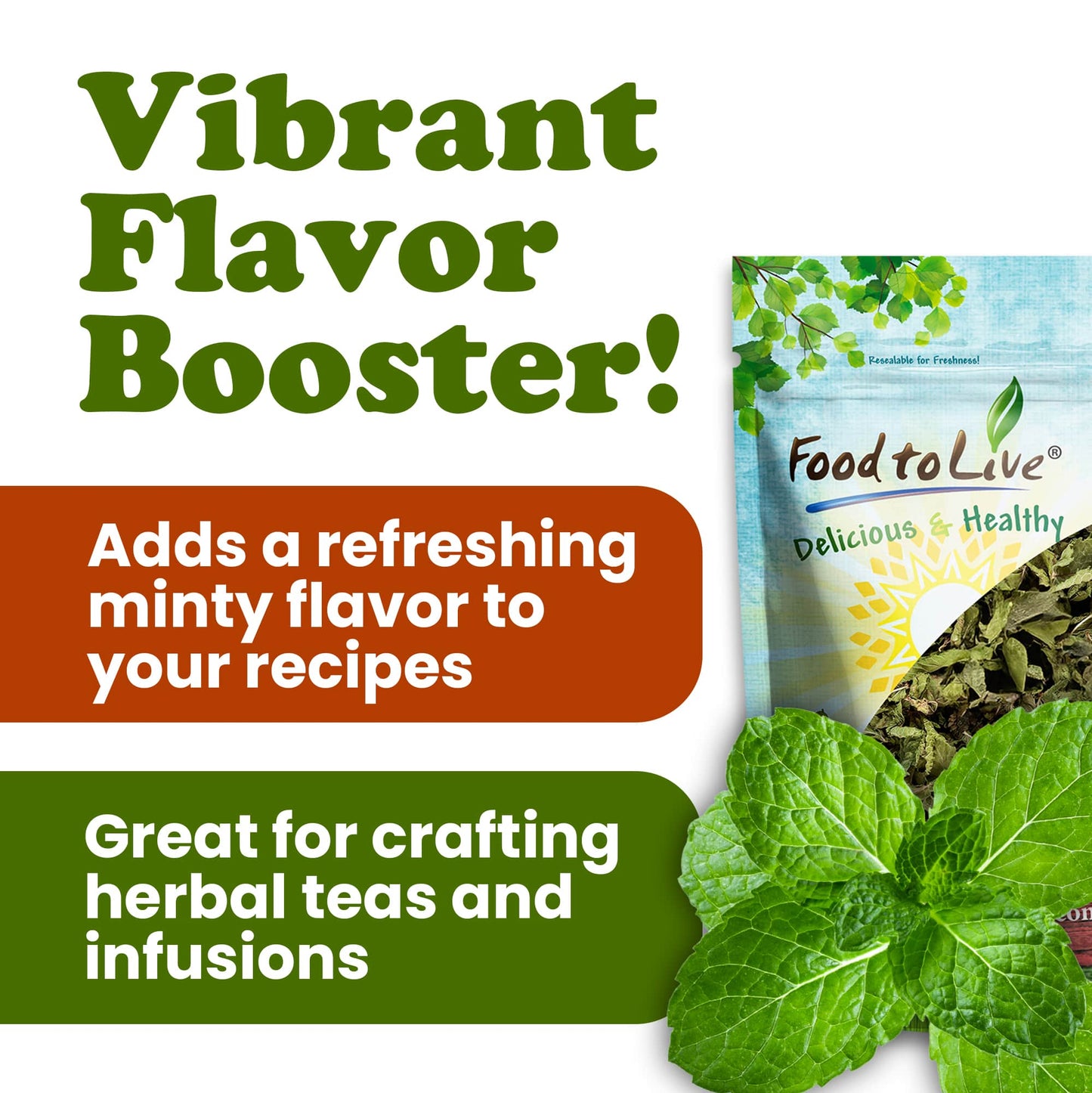Organic Peppermint Leaves - by Food To Live