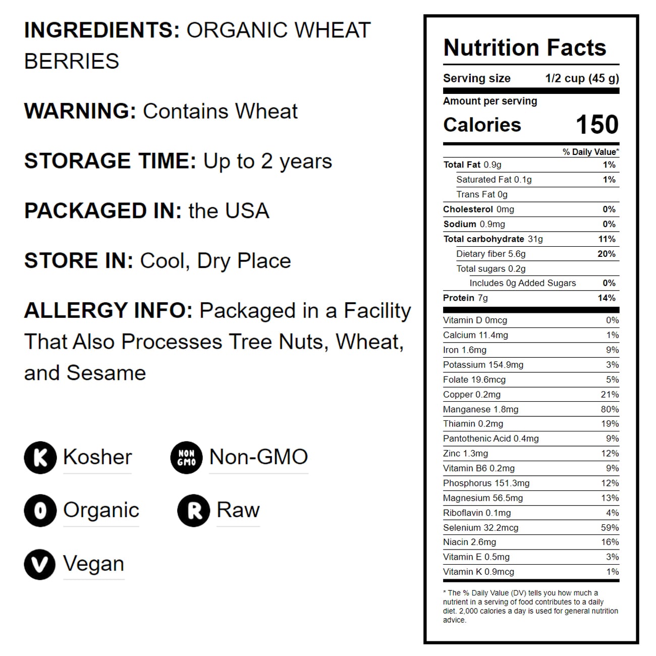 Organic Cracked Wheat Berries - by Food To Live