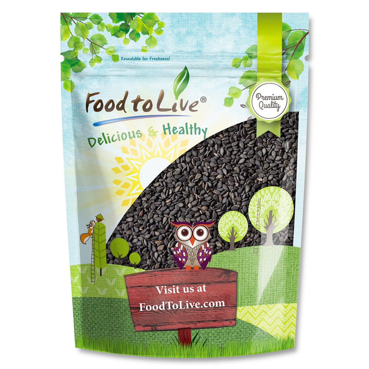 Dry Roasted Black Sesame Seeds - by Food To Live