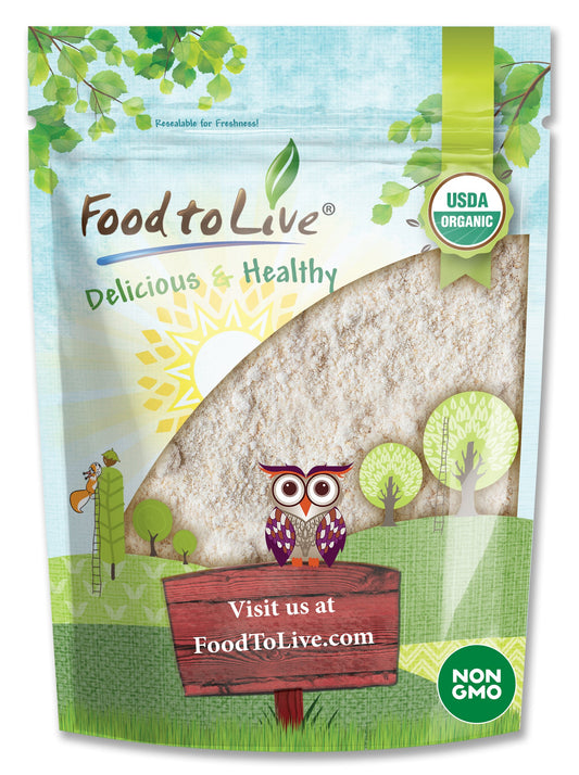 Gluten-Free Organic Oat Flour - Stone Ground from Whole Grain Oat Berries, Great for Baking Pancakes, Muffins, Waffles, and Bread; High in Fiber, Non-GMO, Kosher, Vegan, Bulk
