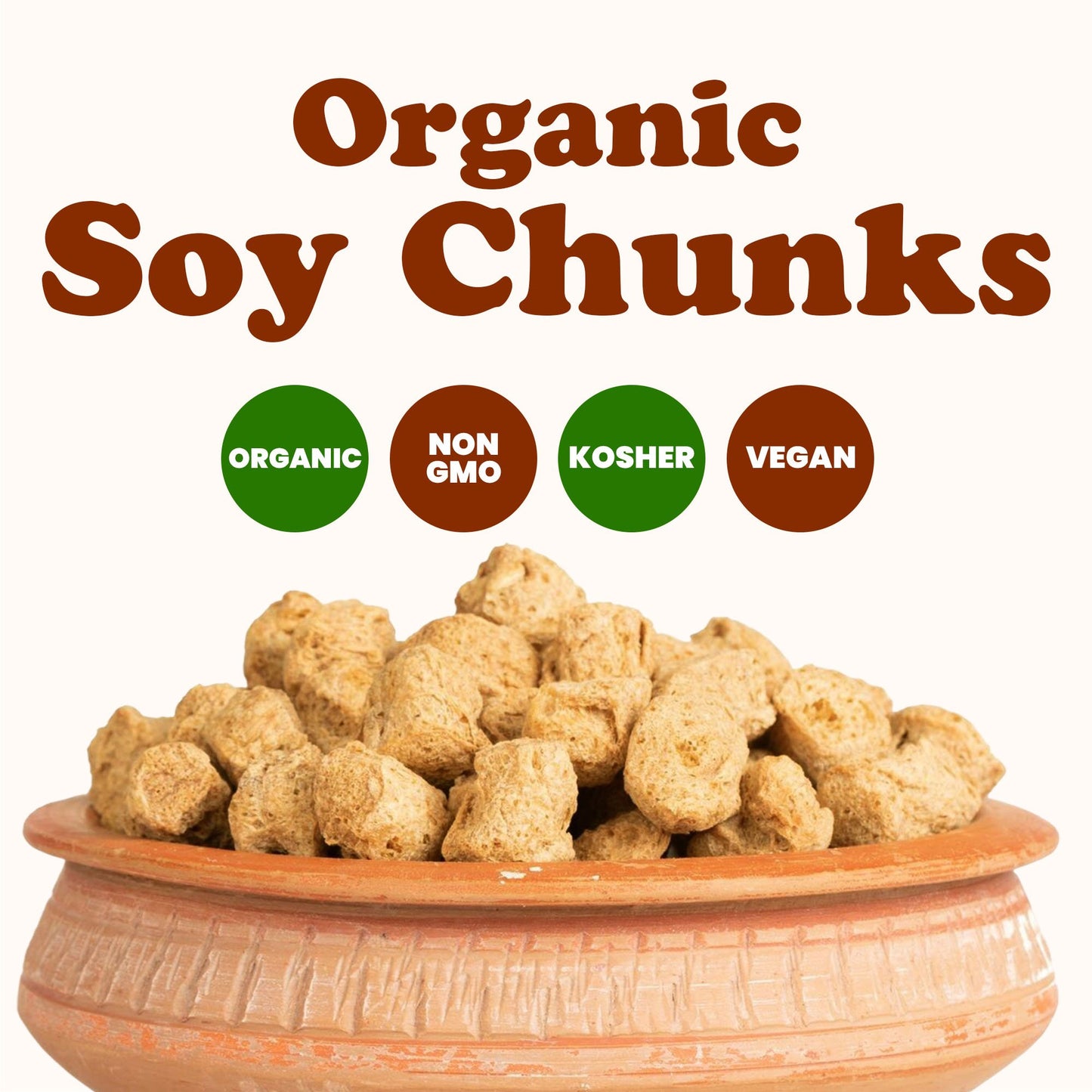 Organic Soy Chunks – Non-GMO. Vegan, Kosher, Bulk – by Food to Live