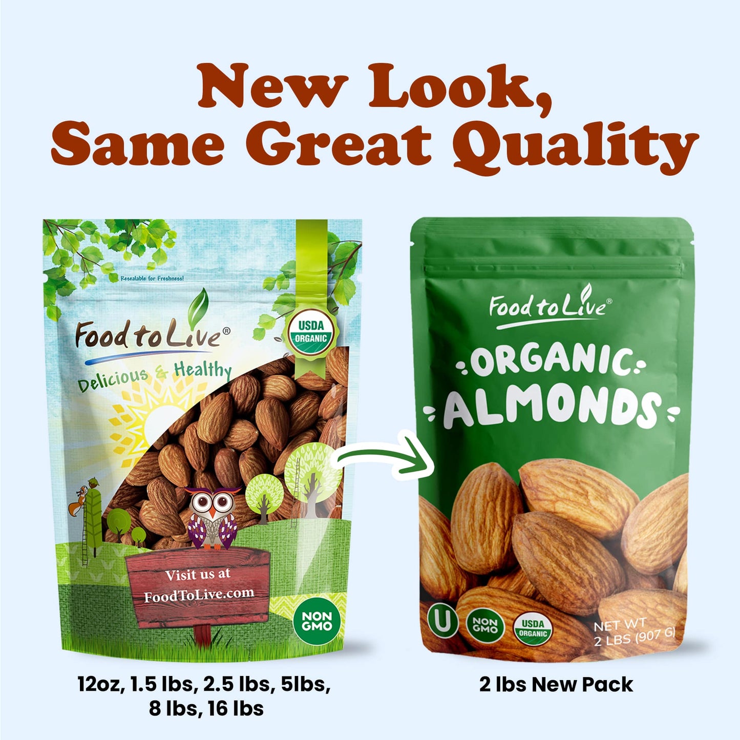 Organic Dry Roasted Almonds - by Food To Live