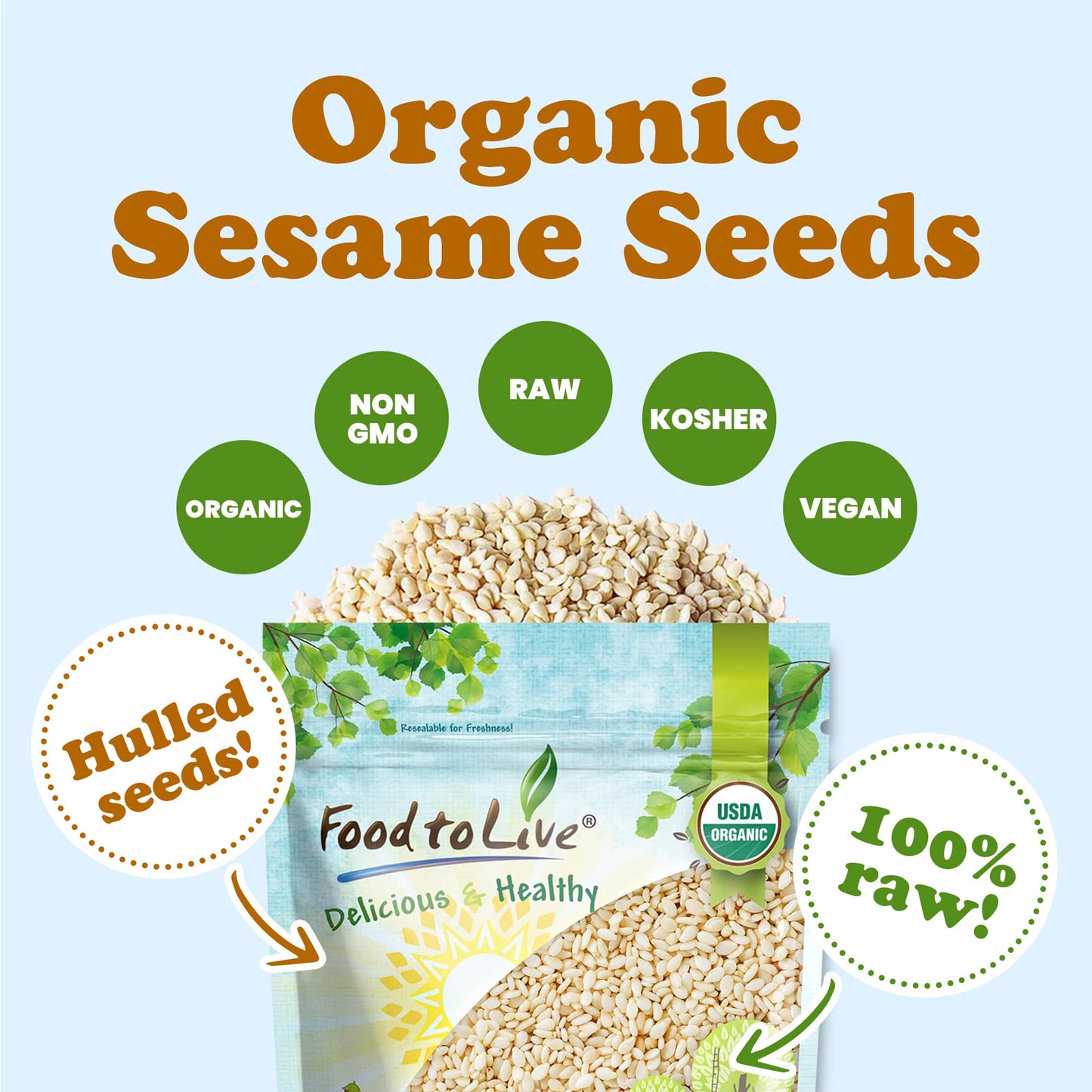 Organic Sesame Seeds - by Food To Live