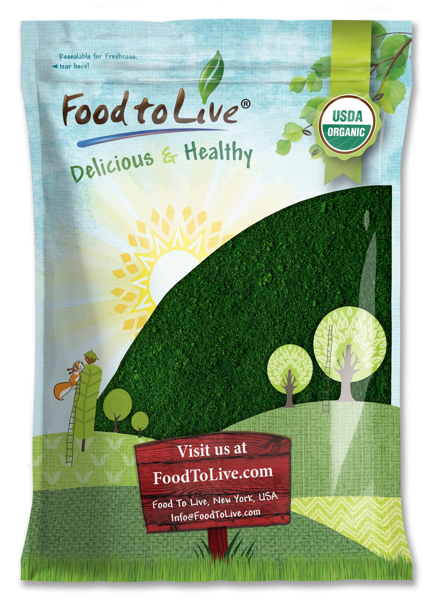 Organic Algae Powder Mix – Spirulina and Chlorella 50/50 Blend, Non-GMO, Rich in Chlorophyll, Raw, Pure, Vegan Superfood, Bulk, Great for Smoothies, Good Source of Protein and Vitamins