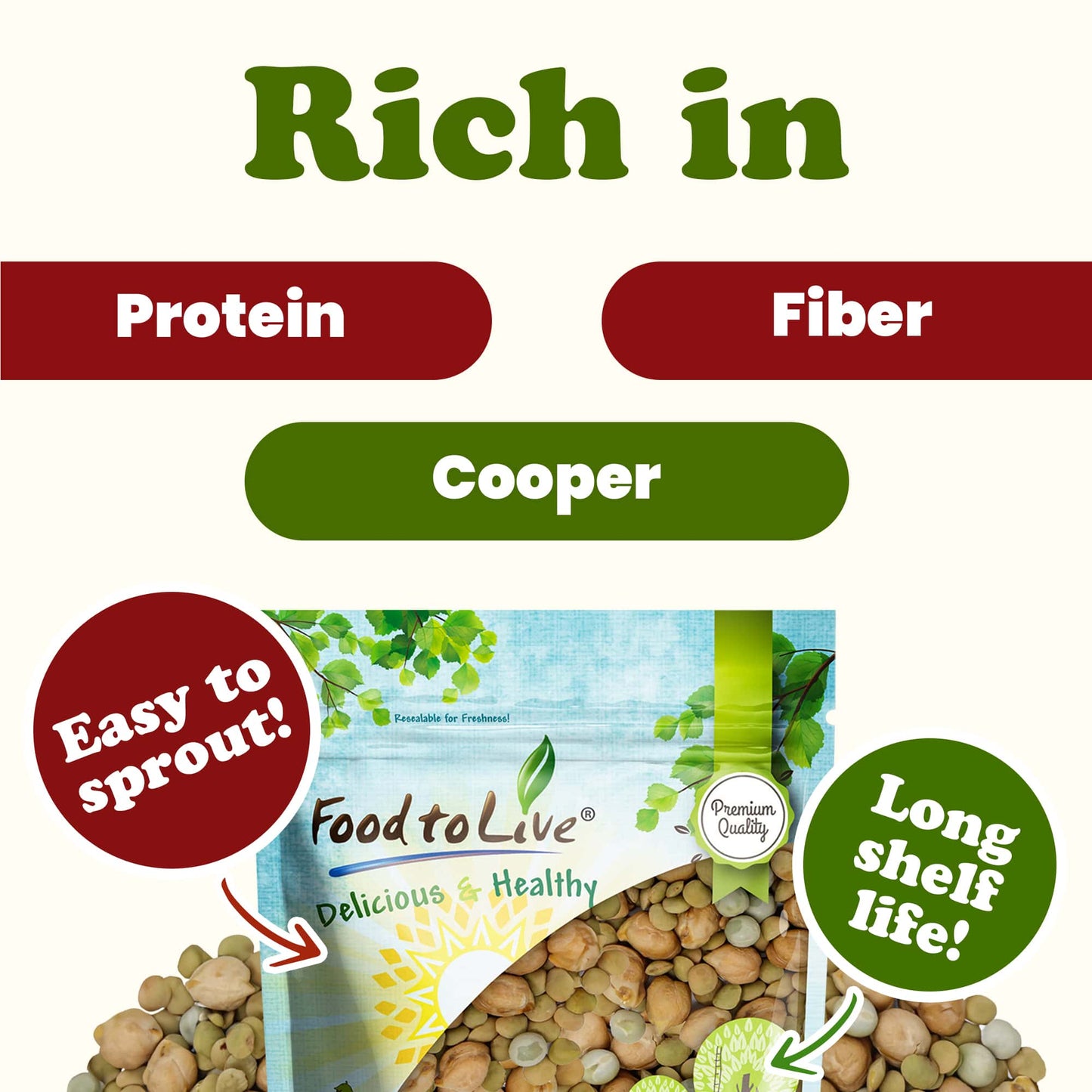 Rainbow Sprouting Beans Mix - by Food To Live