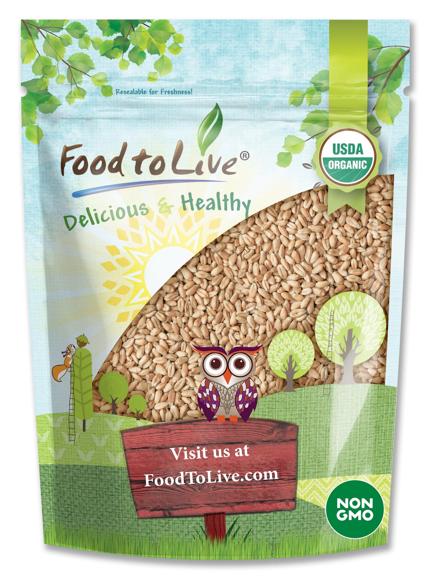 Organic Soft White Wheat Berries - by Food To Live