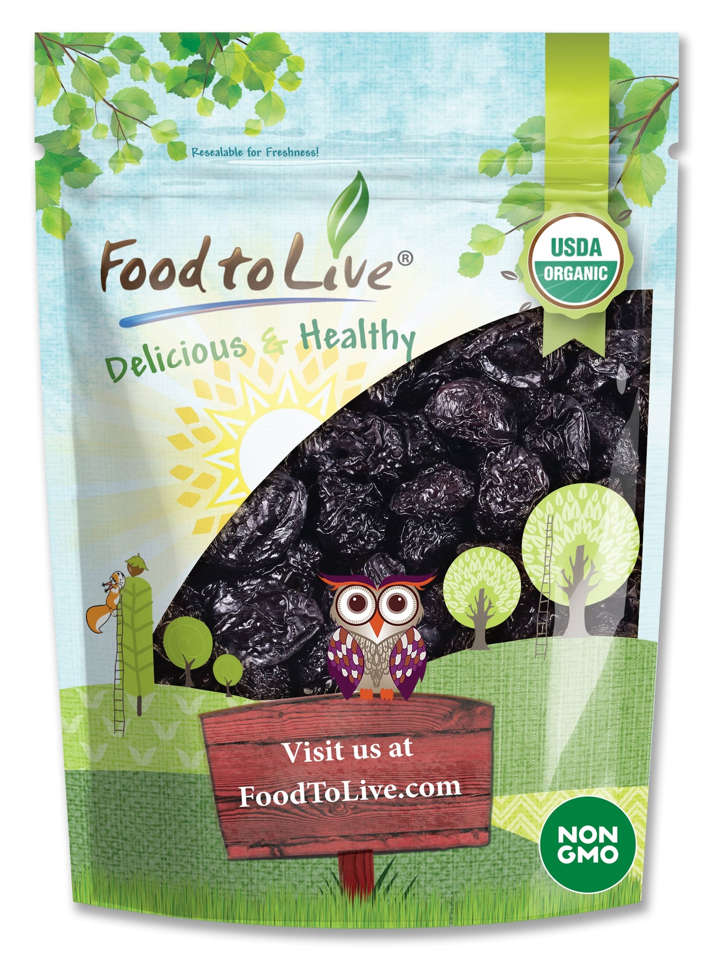 Organic Pitted Prunes - by Food To Live