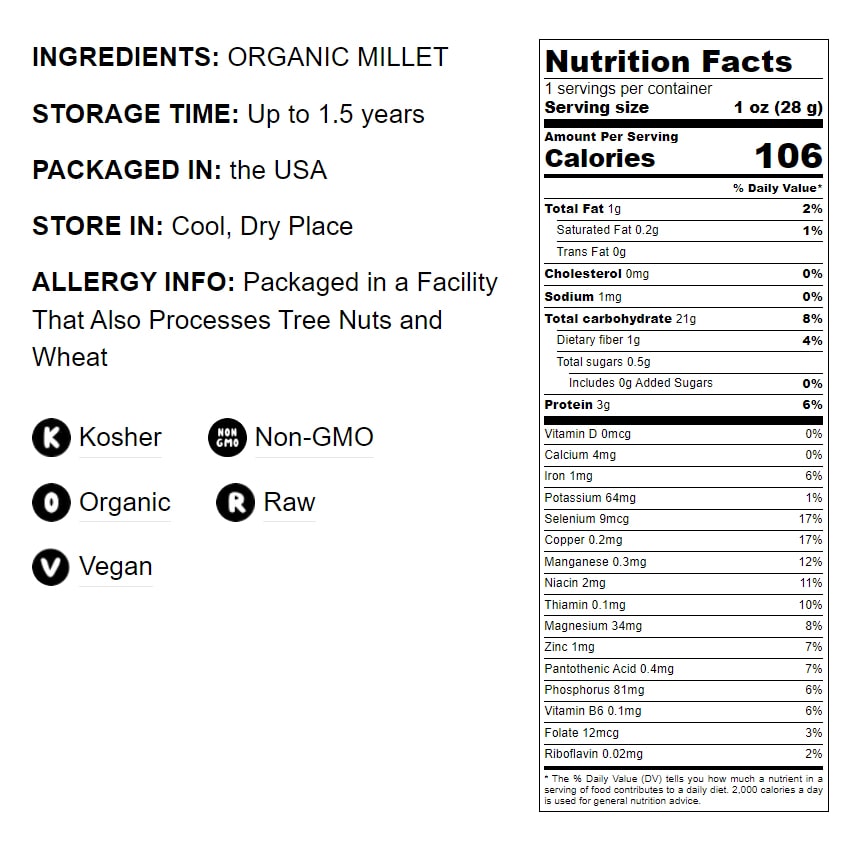 Organic Millet Flour - by Food To Live