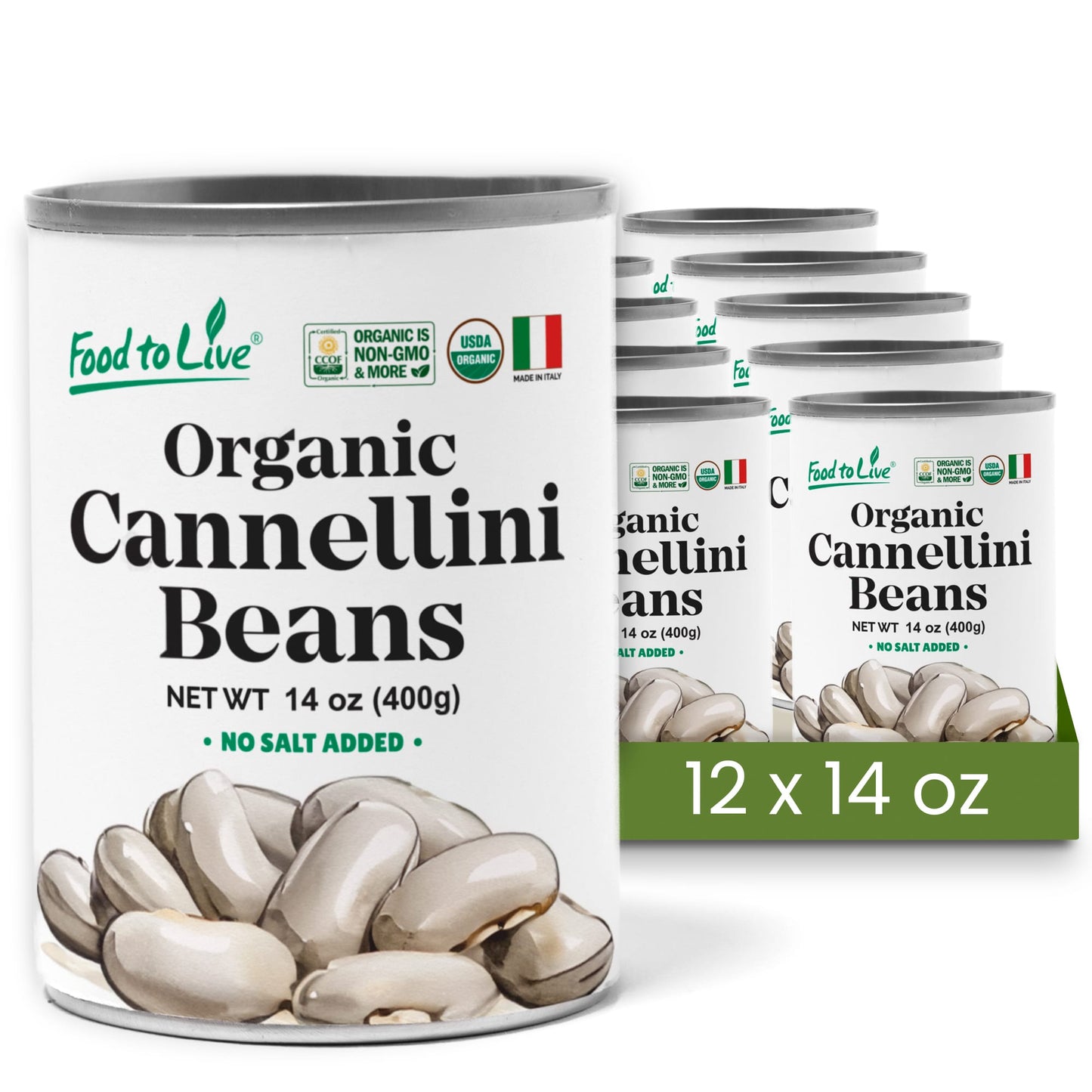 Organic Italian Canned Cannellini Beans - by Food To Live
