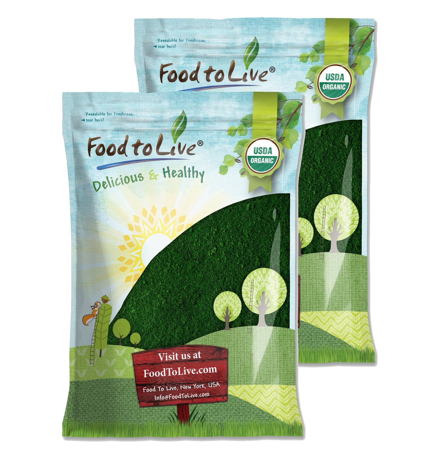 Organic Algae Powder Mix – Spirulina and Chlorella 50/50 Blend, Non-GMO, Rich in Chlorophyll, Raw, Pure, Vegan Superfood, Bulk, Great for Smoothies, Good Source of Protein and Vitamins