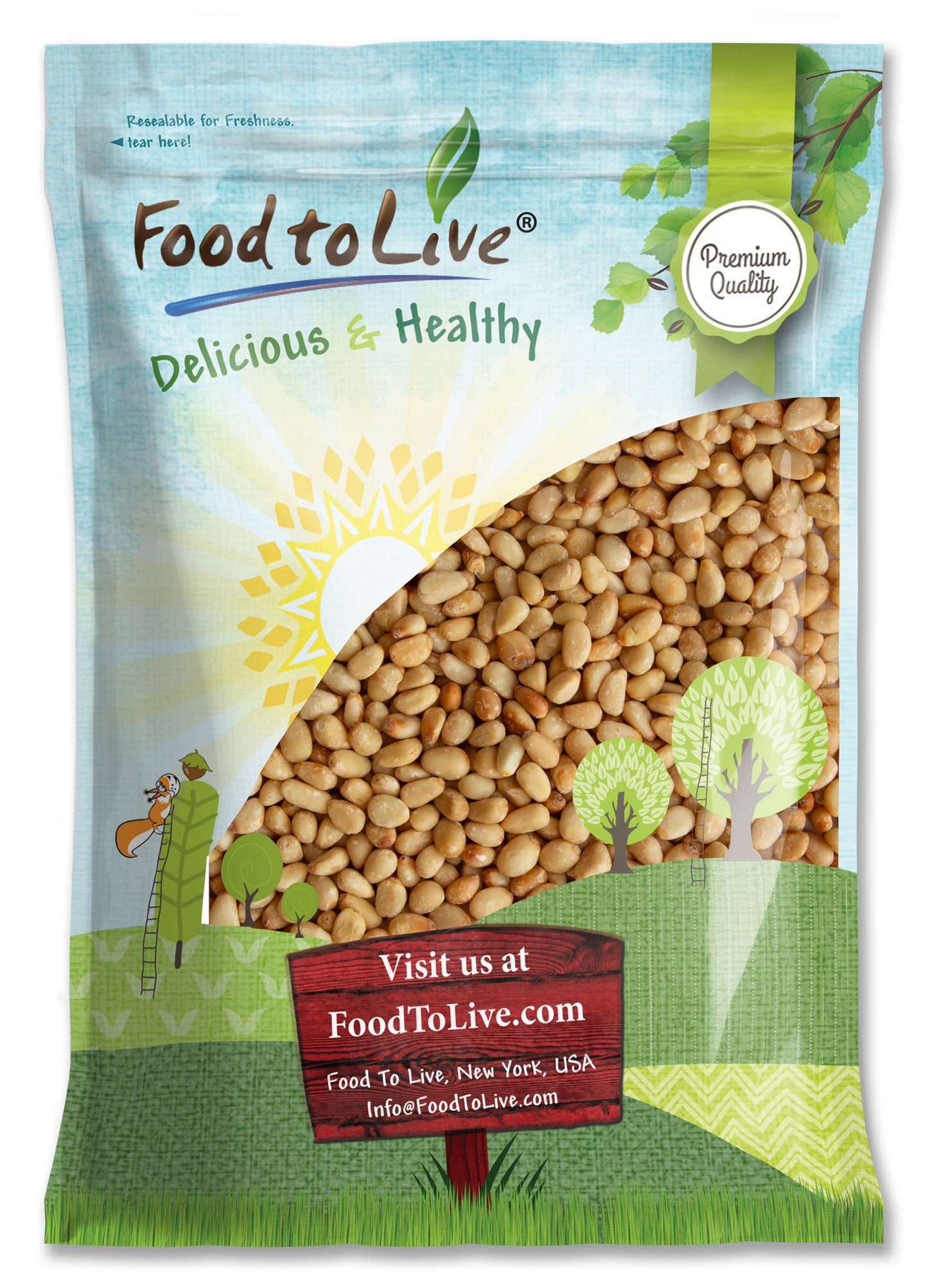 Organic Dry Roasted Pine Nuts with Himalayan Salt - by Food to Live