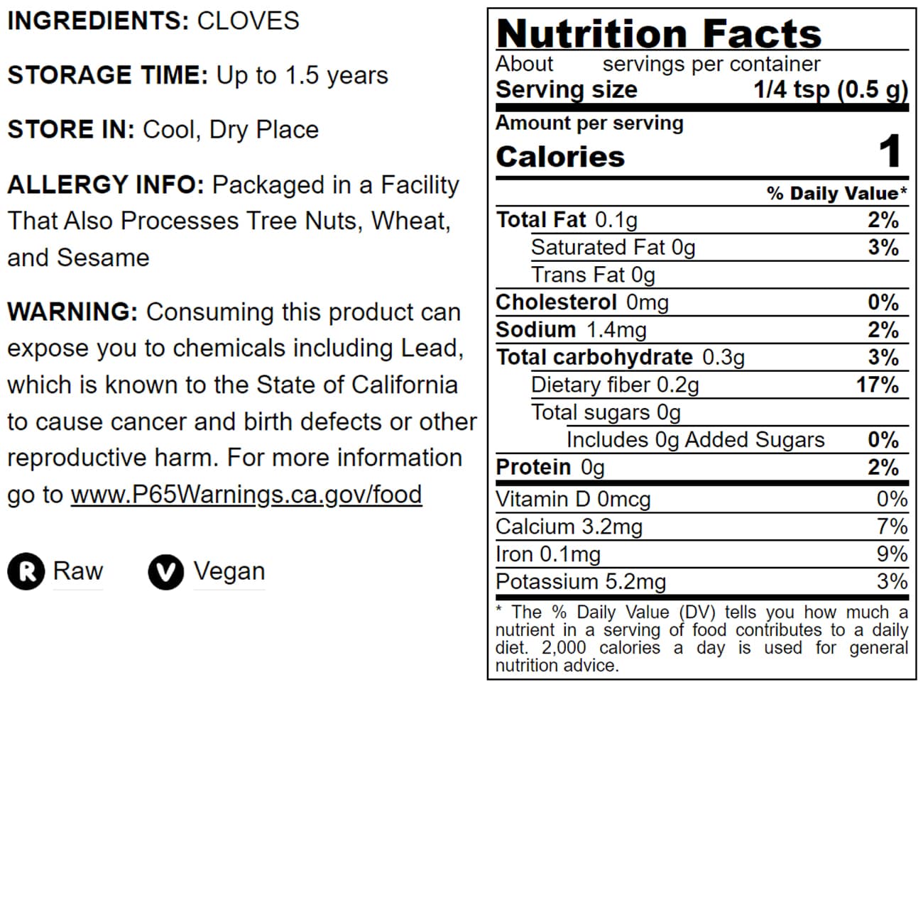 Clove Powder - by Food To Live