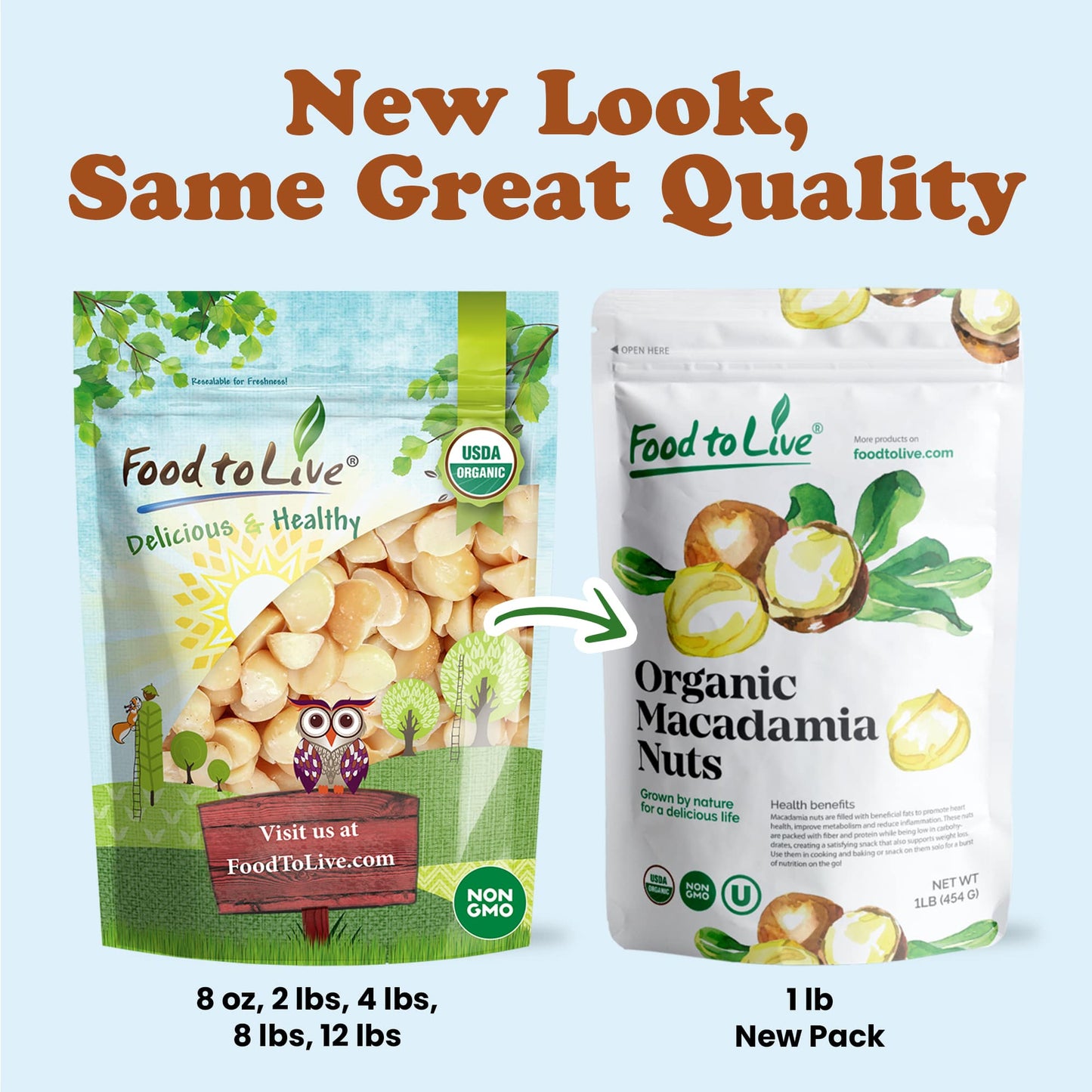 Organic Macadamia Nut Halves and Pieces - by Food To Live